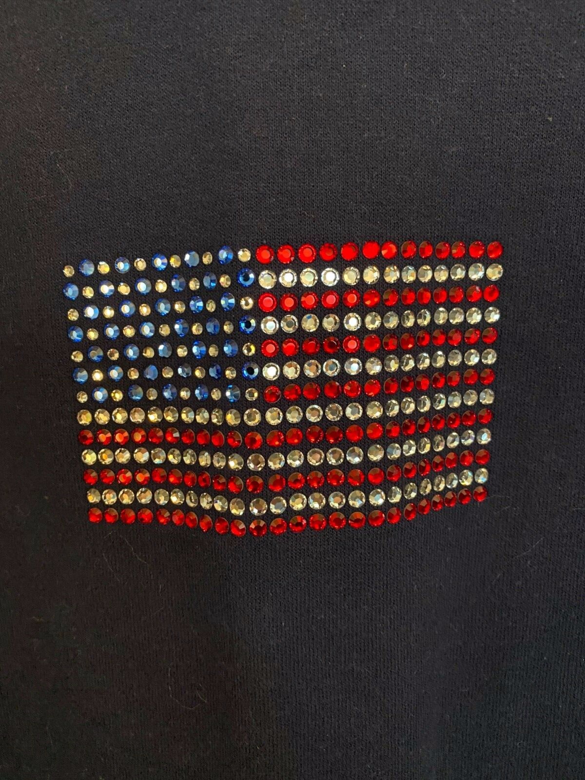 Christine Alexander American Flag Sequin Embellished Sweatshirt Sz Large USA