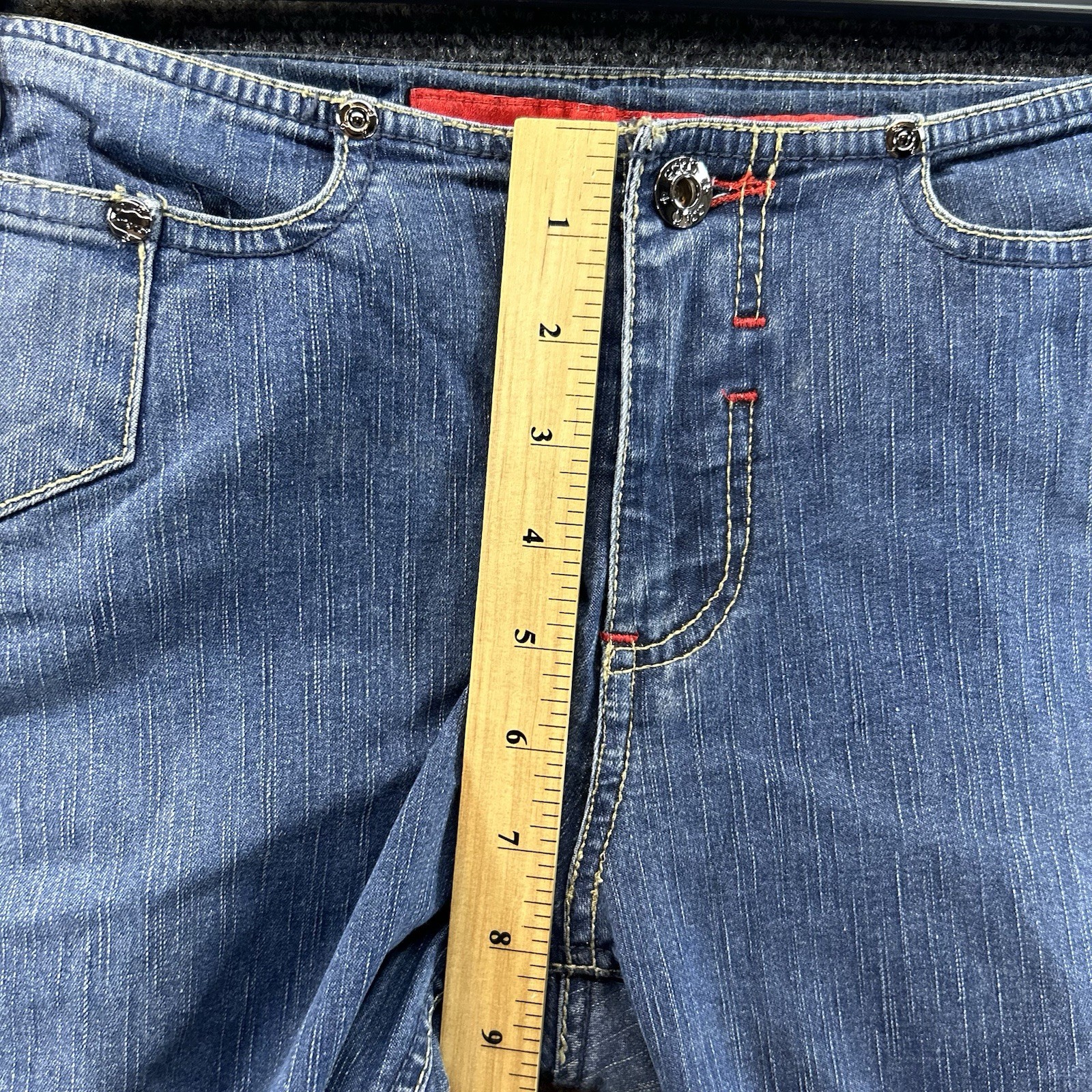 Vtg Ecko Red Jeans Jrs 7 Bootcut Logo Embroidered Low Rise Hip Hugger Y2K Grunge