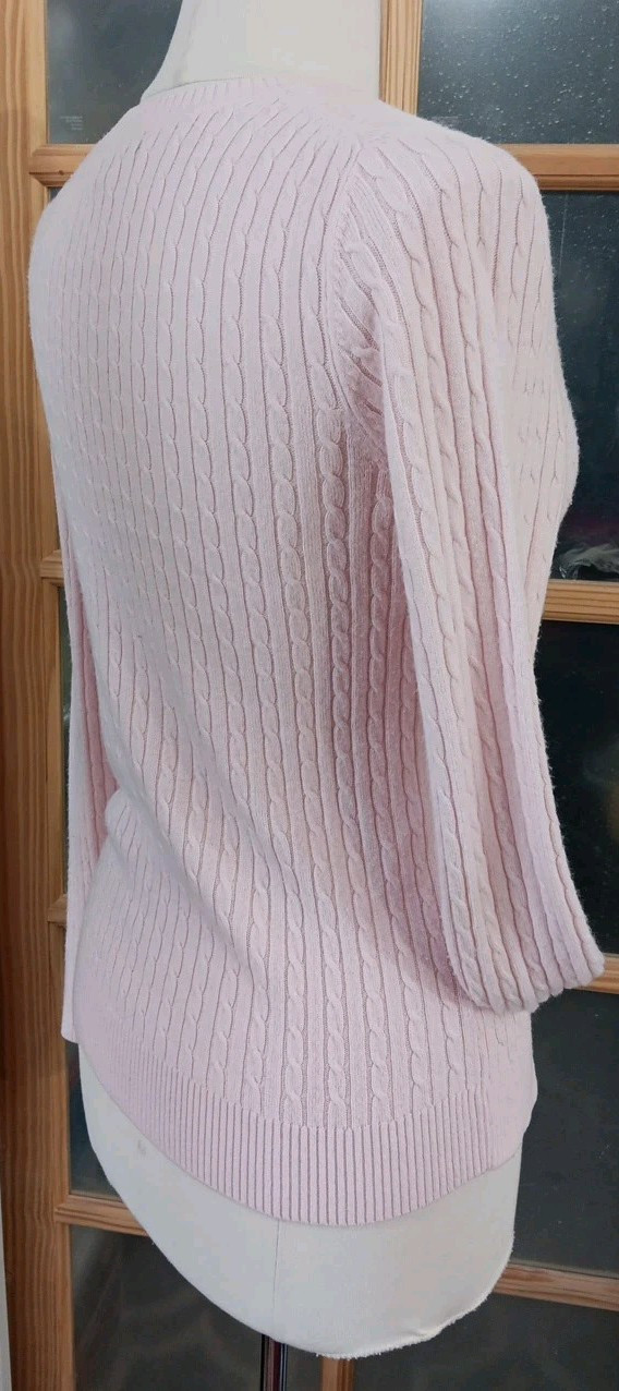 Vintage Designers Originals Luxelon Sweater Top Soft Pink Pullover Womens Sz M