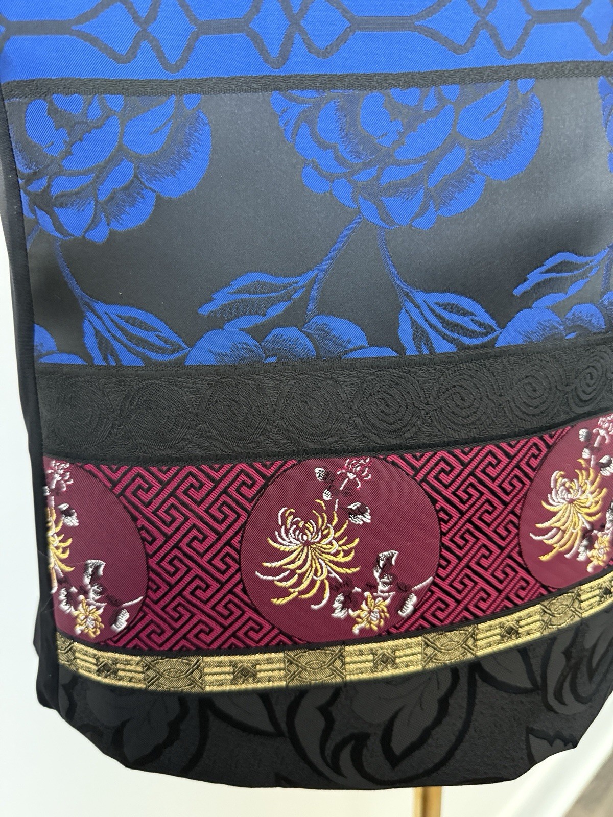 Vintage Koret Vest Women’s 12 Multi Print Design Black/Gold/Maroon/Blue EUC