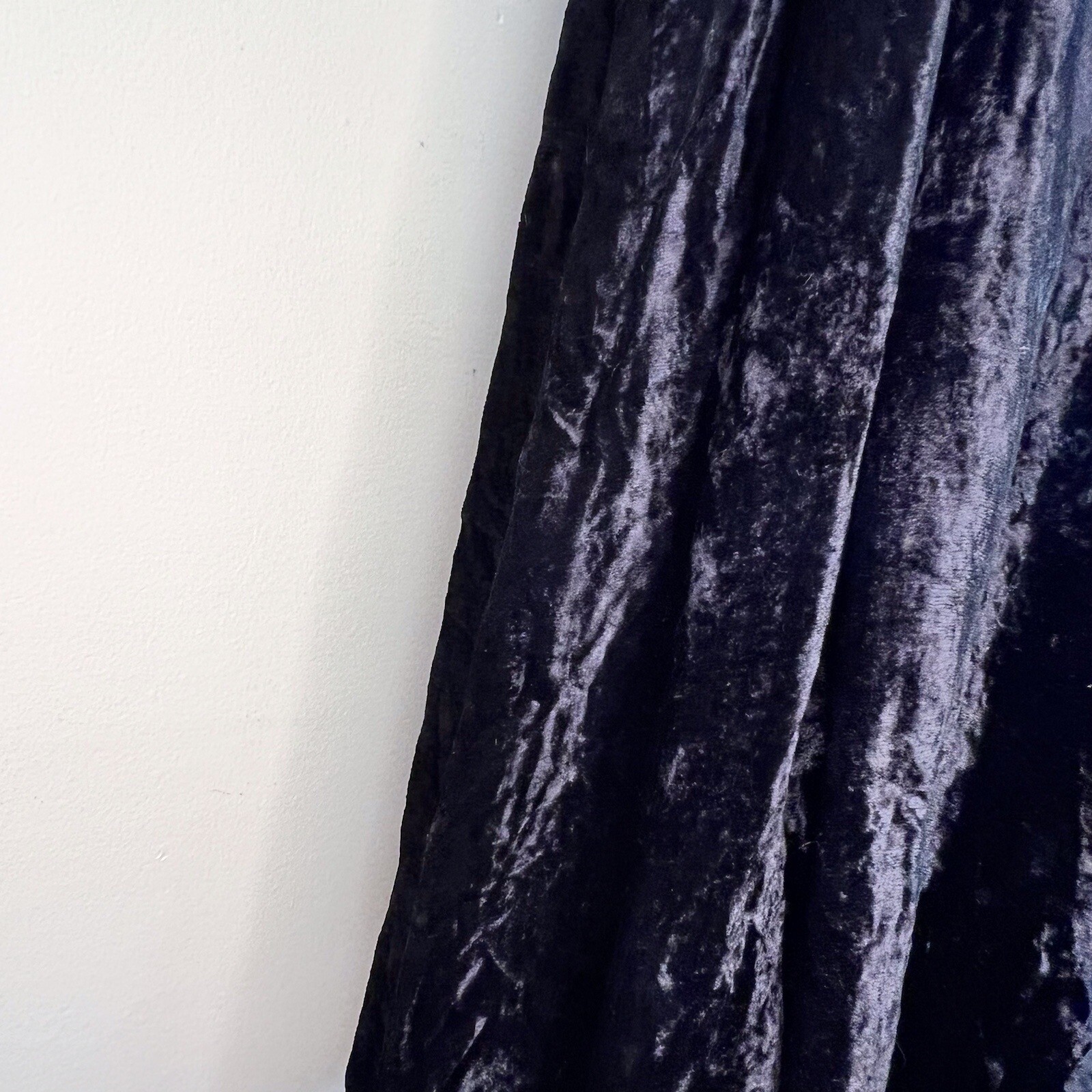 vintage 70s crushed velvet slip dress | 1970s black maxi whimsygoth bohemian