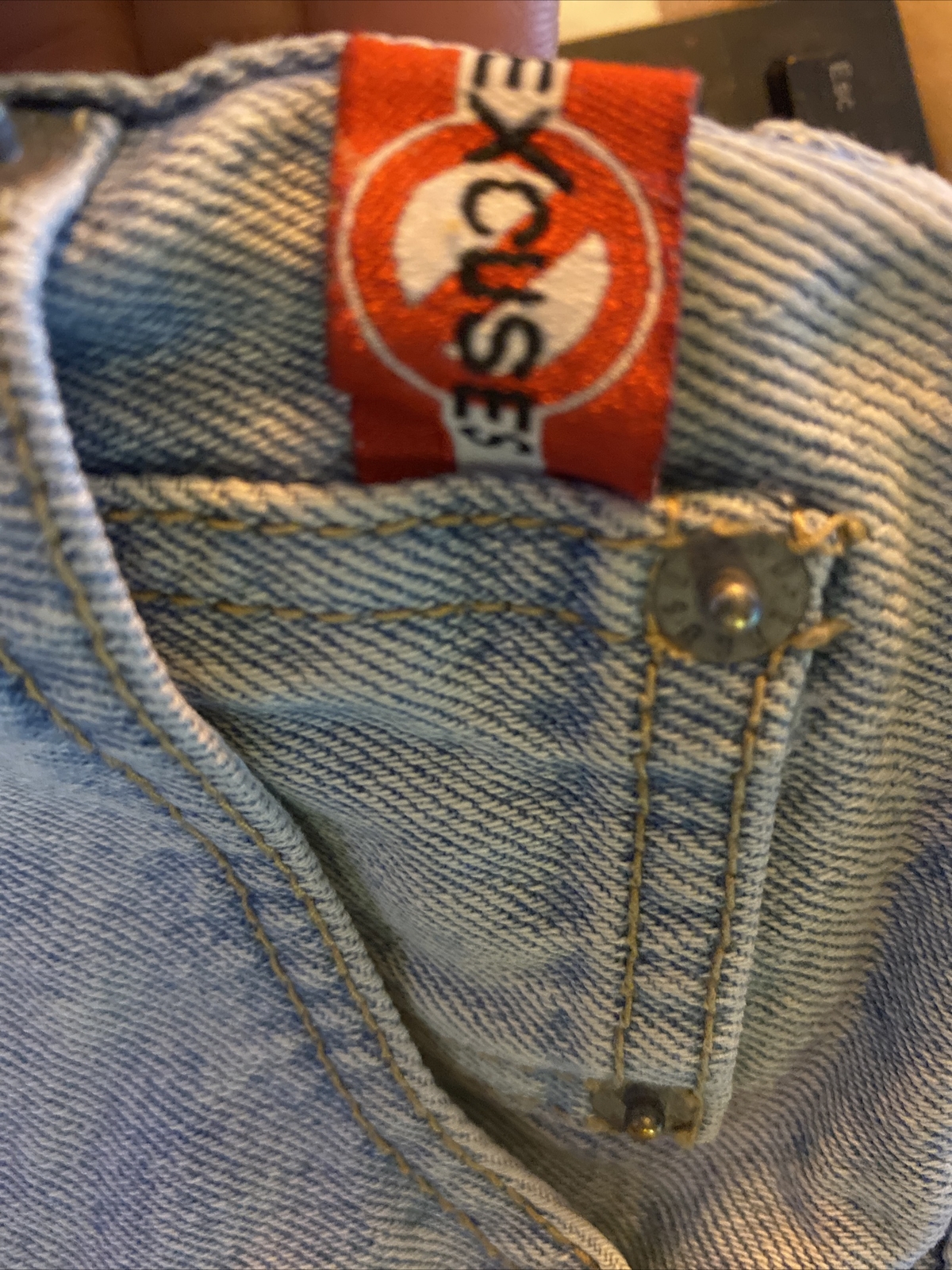 Vintage 90’s No Excuses High Rise Denim Shorts 7/8 buttonfly Blue Jeans