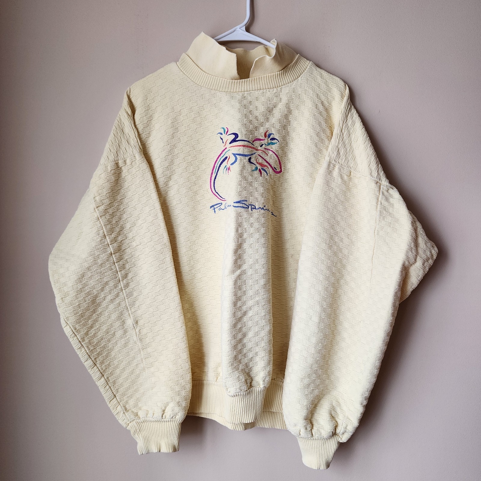 Wek The World Palm Springs Sweater Womens Size 2 Yellow Textured Made In USA