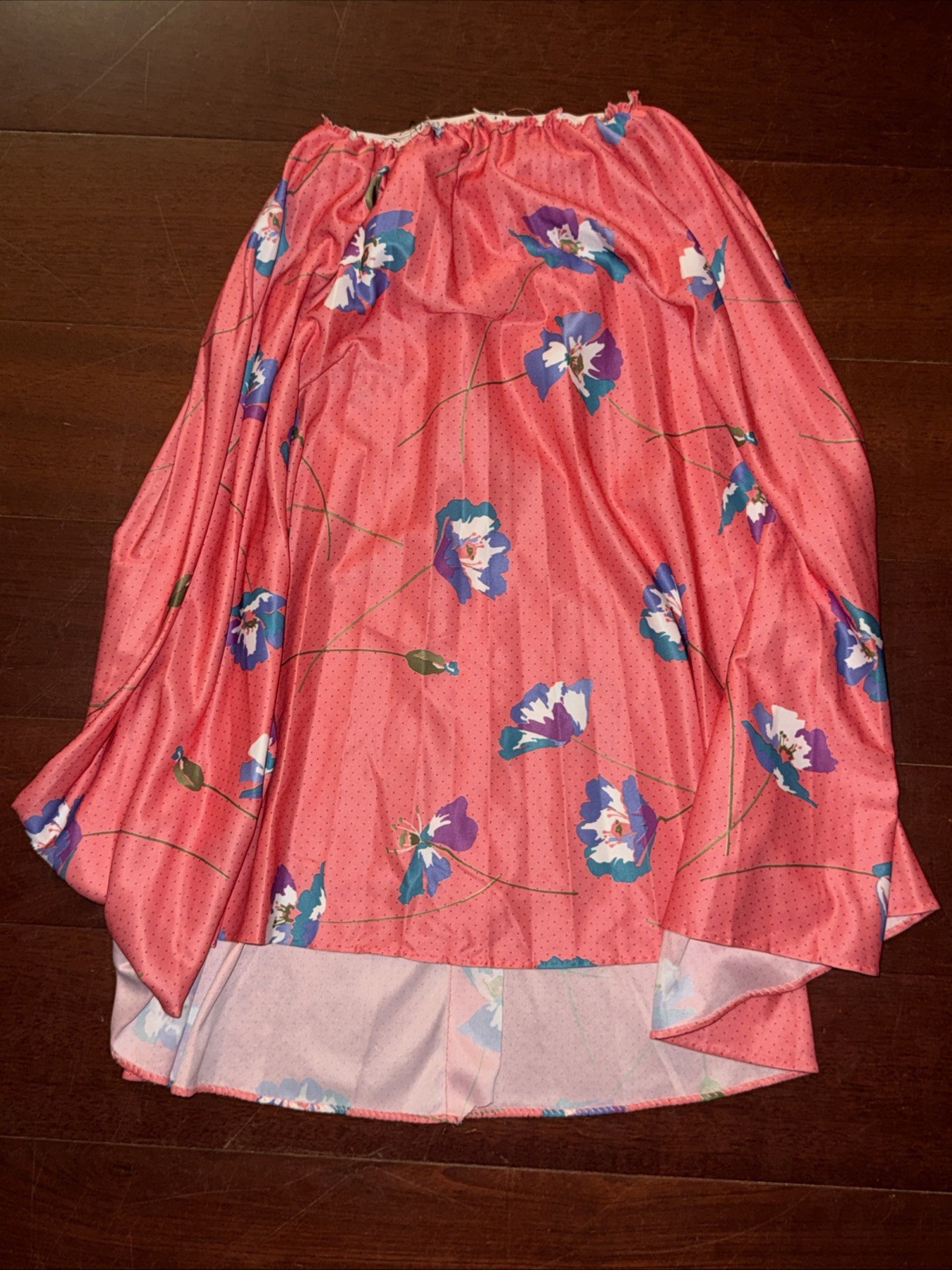Vintage Handmade 1950s USA Polyester Silk Soft Light Weight Floral AOP Small