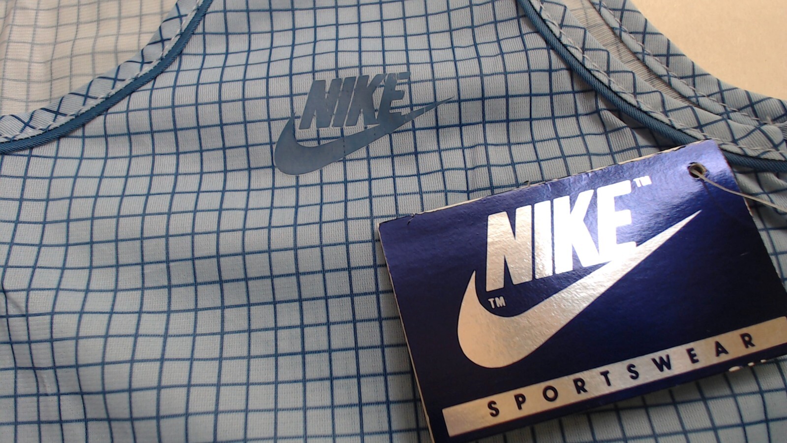 Vtg 80s Nike Tank Top Wmns M Sleeveless Shirt NWT Ice Copen Blue Running Workout