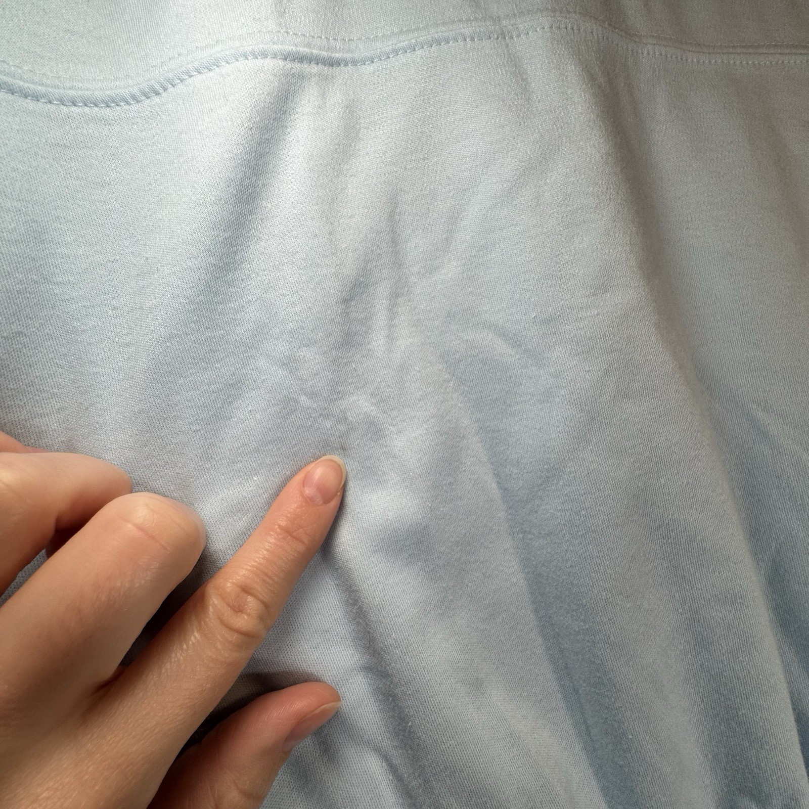 Vintage Baby Blue Sun Casuals Petit Womens LARGE shirt Country Club Tennis Shirt