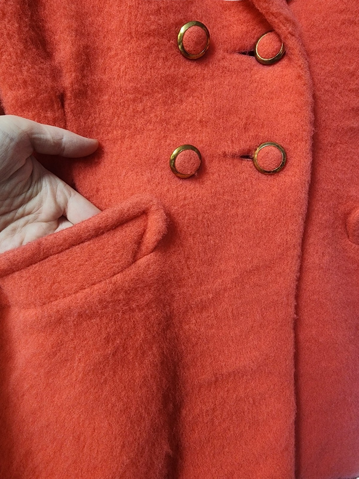Vtg 40s Princess Jacket Coat Pink M Lilli Ann Style Fuzzy Tailor Fit Flare Short