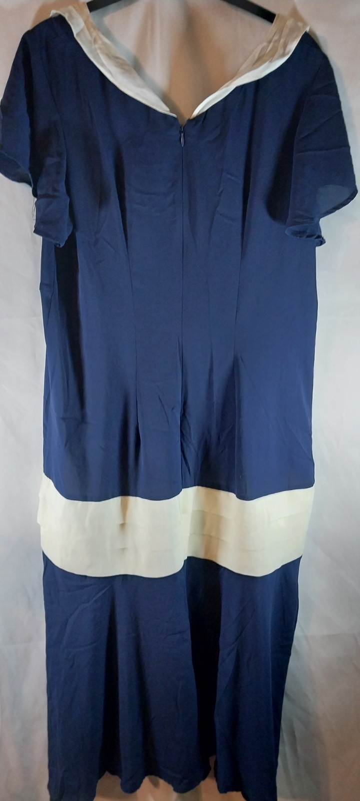 Unique Vintage Wilshire flapper dress sailor-inspired collar drop waist Size XL