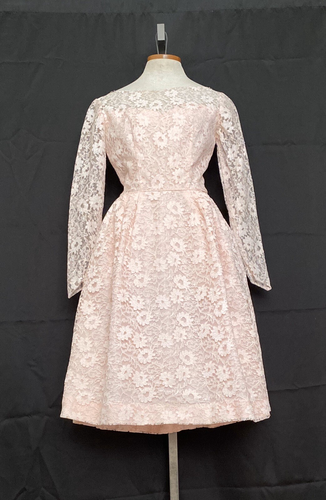 Vintage 1950s Pink Dress DEBUTANT Tea Length Full Skirt Party Prom 50s BOMBSHELL
