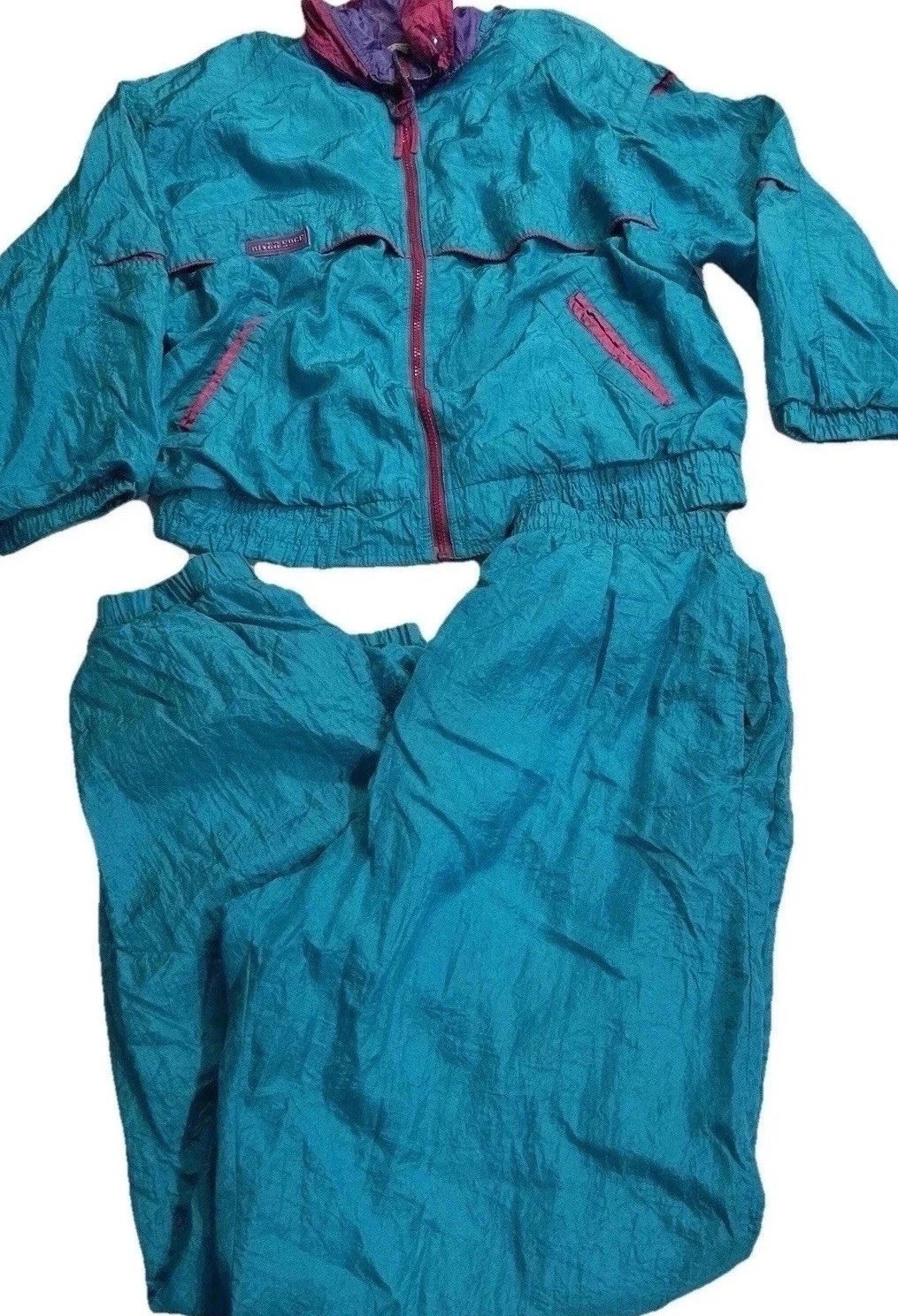 Vintage 80s R.E. Sport Rivers Edge Warm Up Track Suit Fits L Shoulder Pads