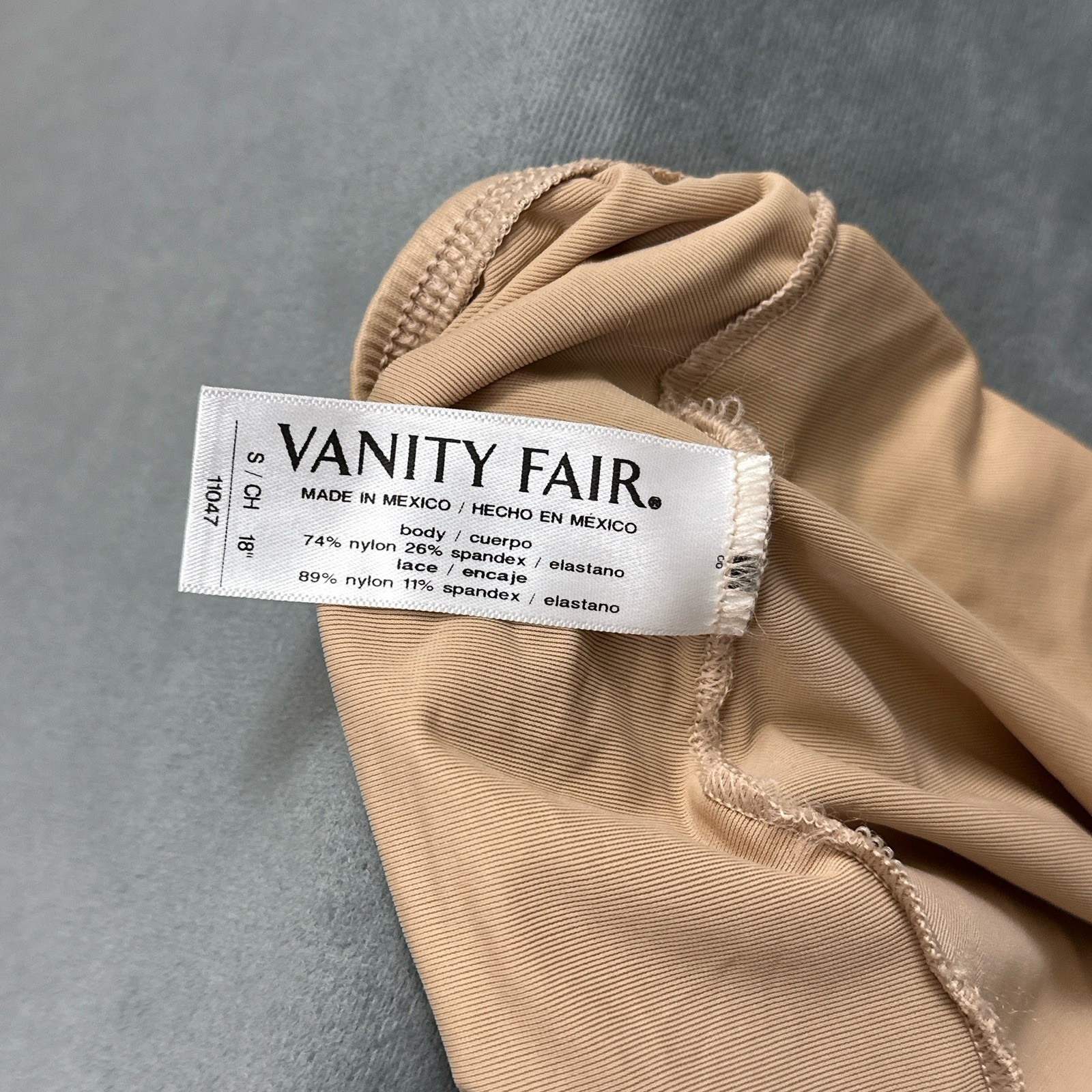 Vanity Fair Half Slip Skirt Size Small Beige Wide Lace 11047 Mini Short Stretch