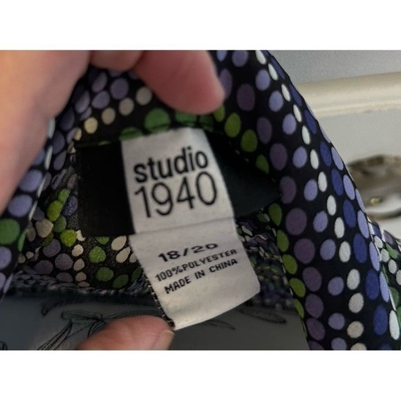 Studio 1940 purple green yellow blouse size 18/20