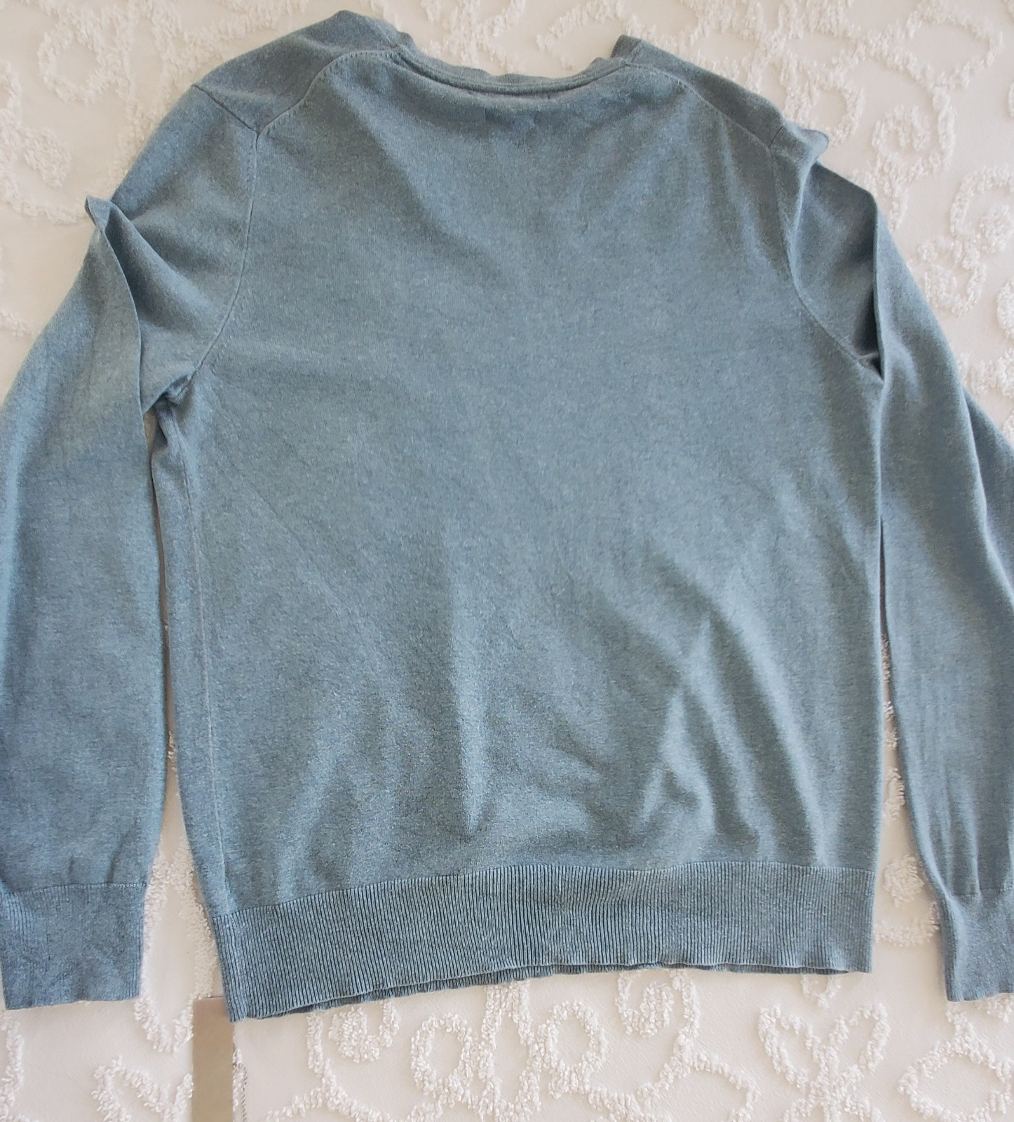 Men’s Banana Republic Luxury Blend Silk Cashmere V Neck Pullover Blue Size M