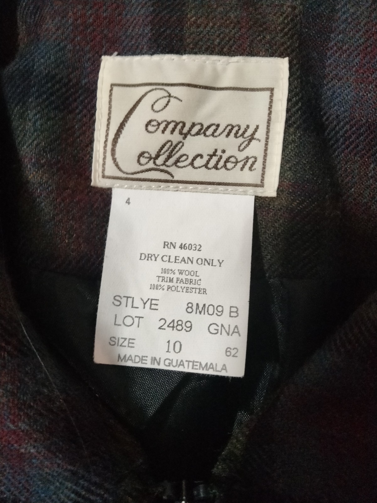 Company Collection Vintage 70’s Wool Jacket Plaid Zip Shoulder Pads Horse Ranch