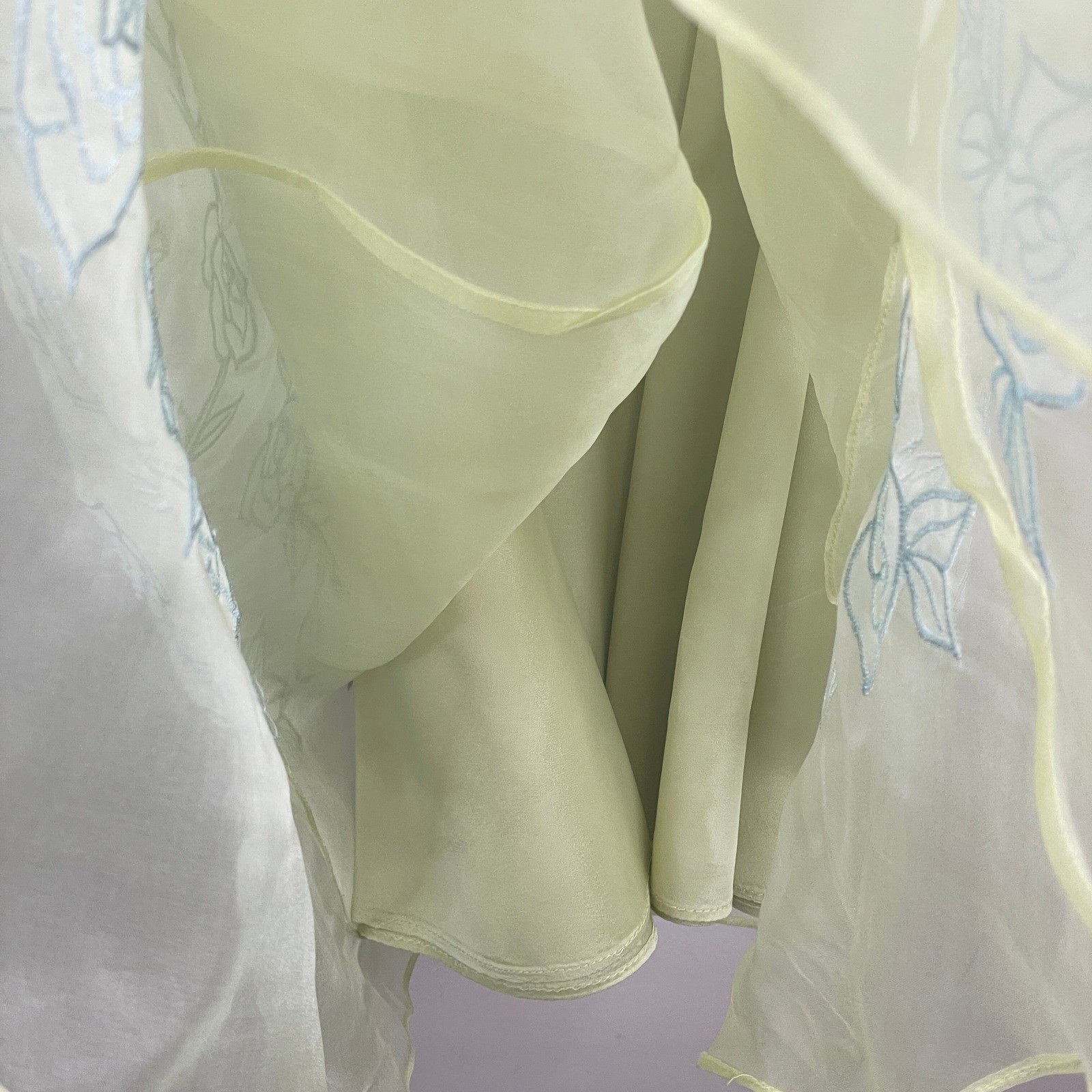 Vintage Watters & Watters Silk Tea Party Dress 10 Ethereal Embroidered Cocktail