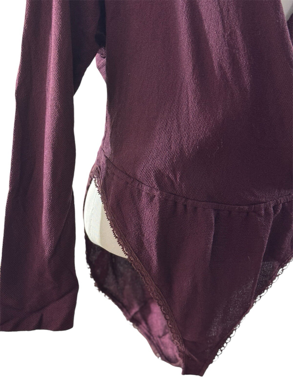 1990’s Eggplant Purple V Neck One Piece by Donna Karan New York
