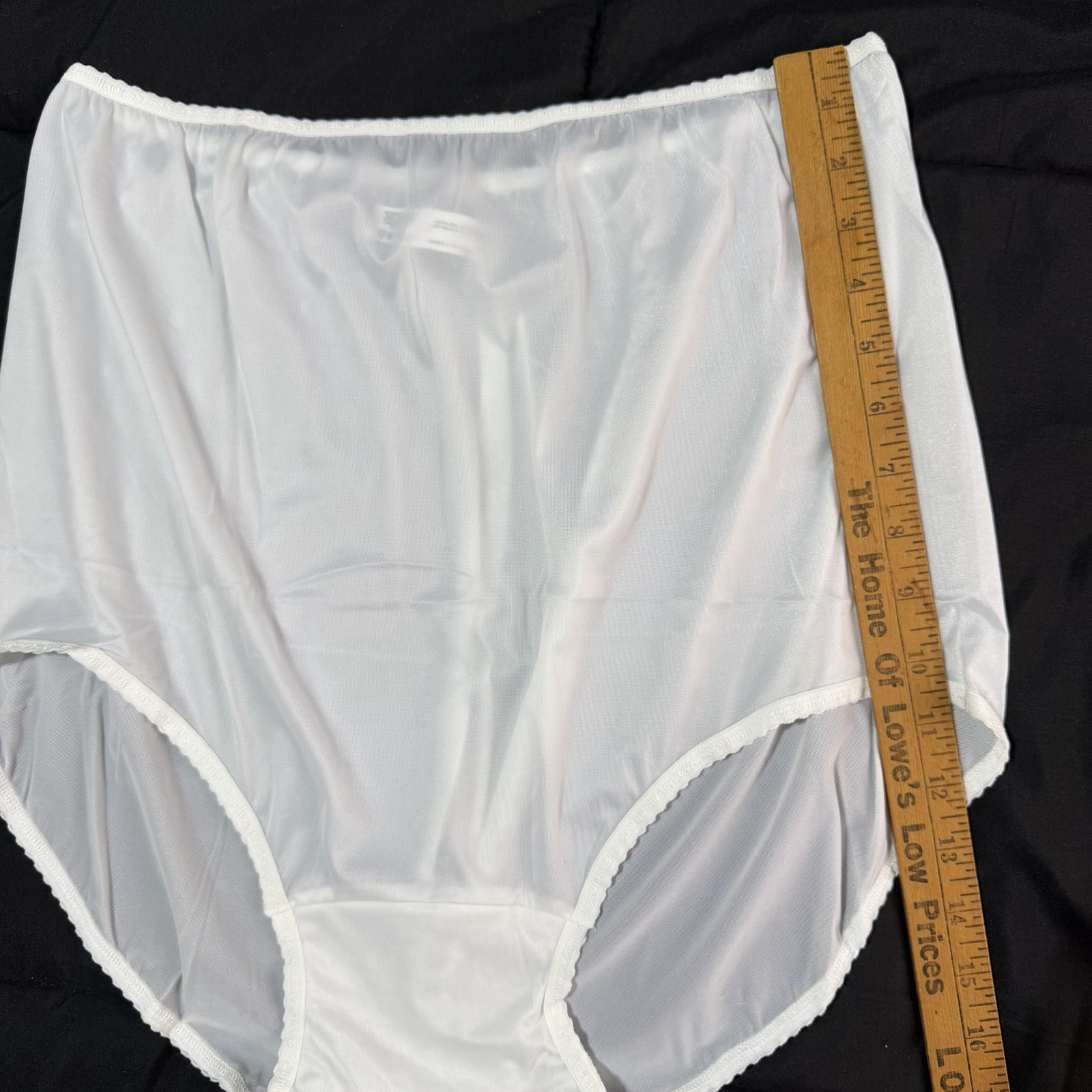 3 Pair Vintage Bali 23465 White Nylon Satin Full Cut Brief Panties Size 13 NEW