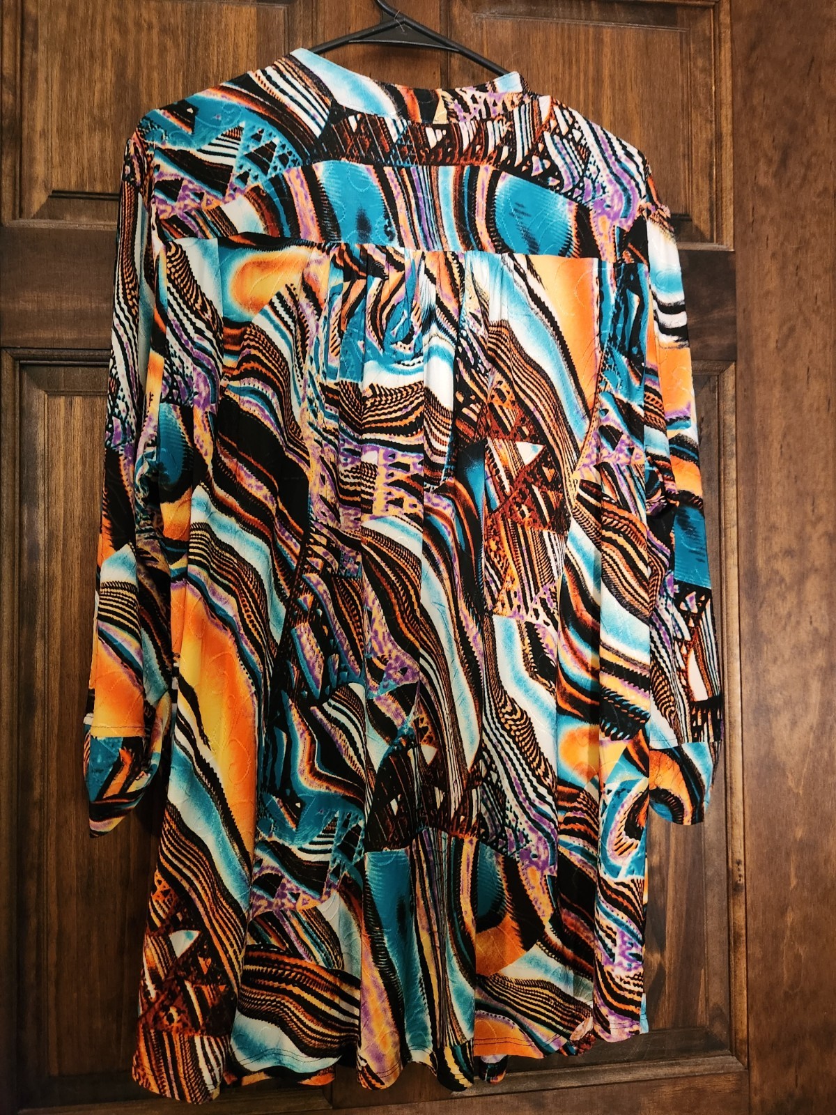 Cocomo Vtg Womens Swirl Abstract Top Sz 2X Groovy Boho Hippie Beautiful Colors