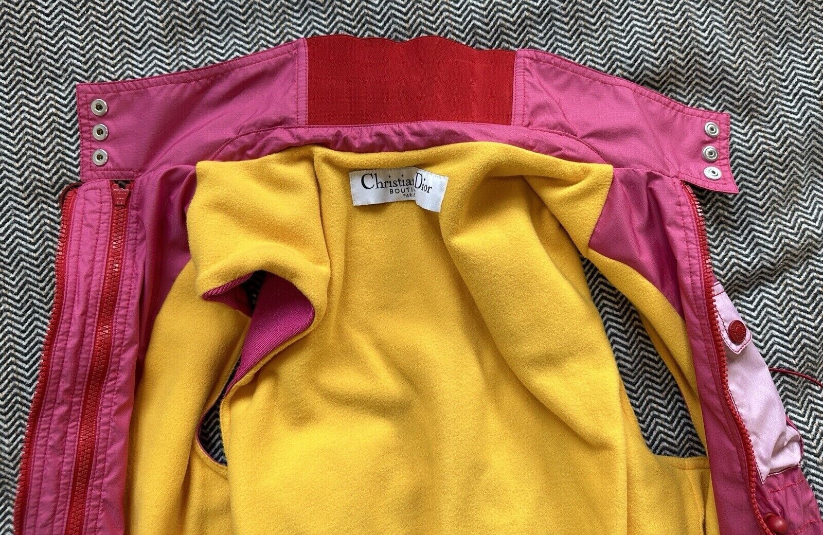 DDP Vintage Christian Dior Boutique Y2K Parachute Women Zip Vest Archive sz US8