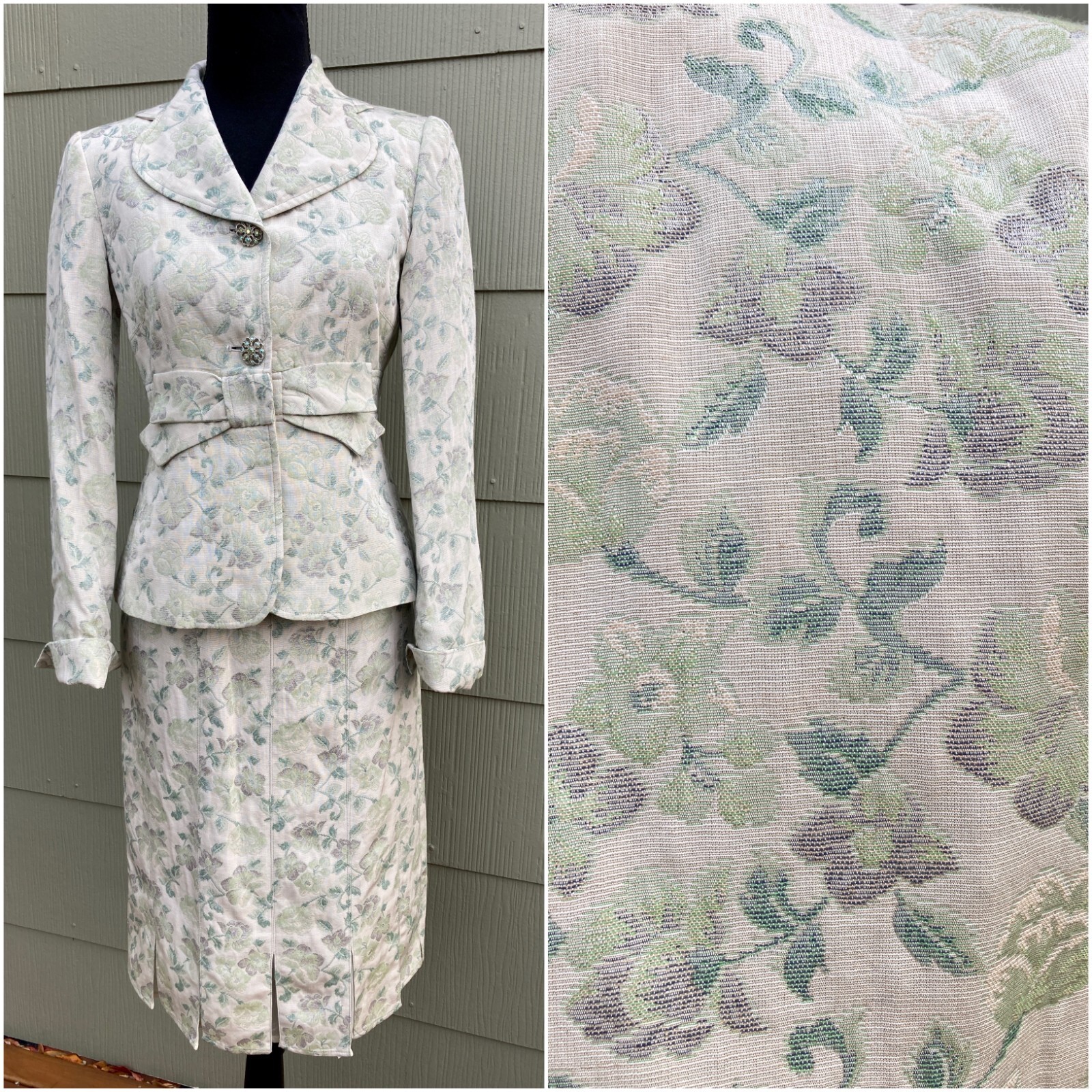 vintage Renfrew Collection 80s 90s floral skirt & jacket suit matching set
