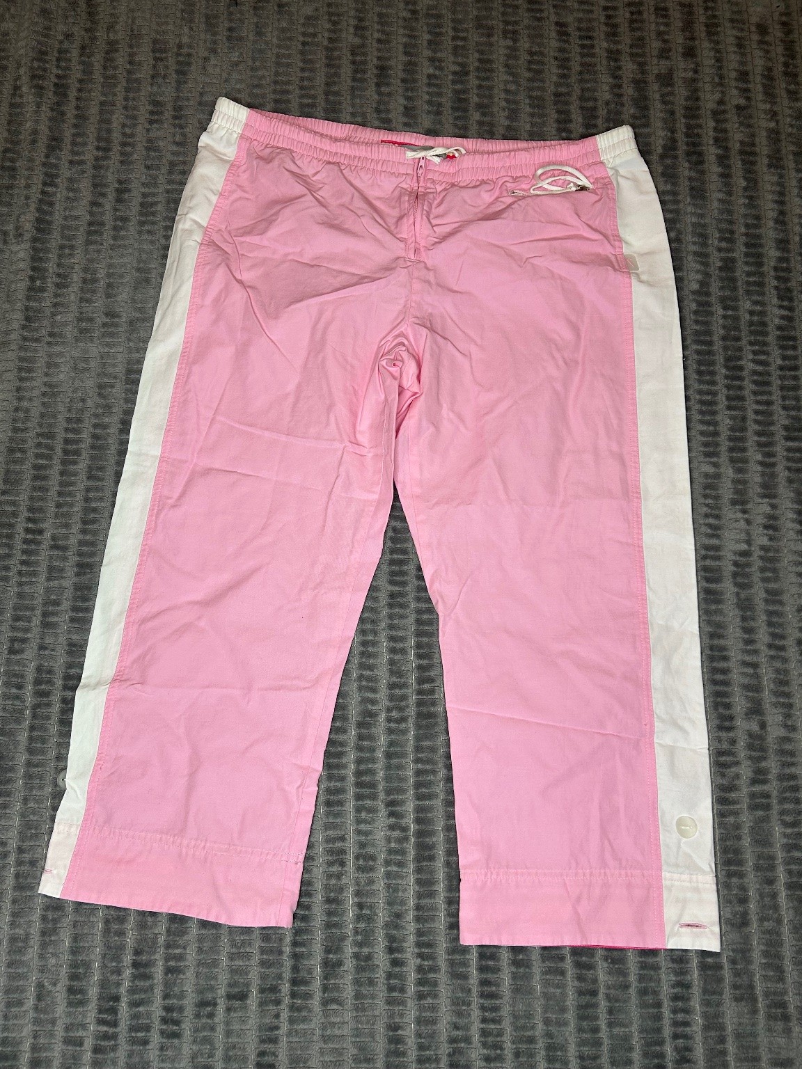Nike Women’s Vintage Pink White Pants Size L 12-14 Drawstring Zipper