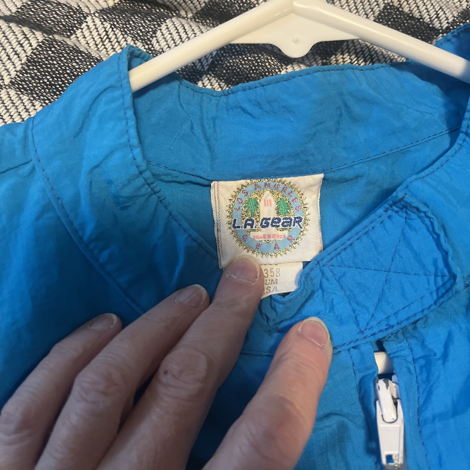 Vintage 1980s LA Gear Aqua Women’s Medium Colorblock Windbreaker Track Jacket