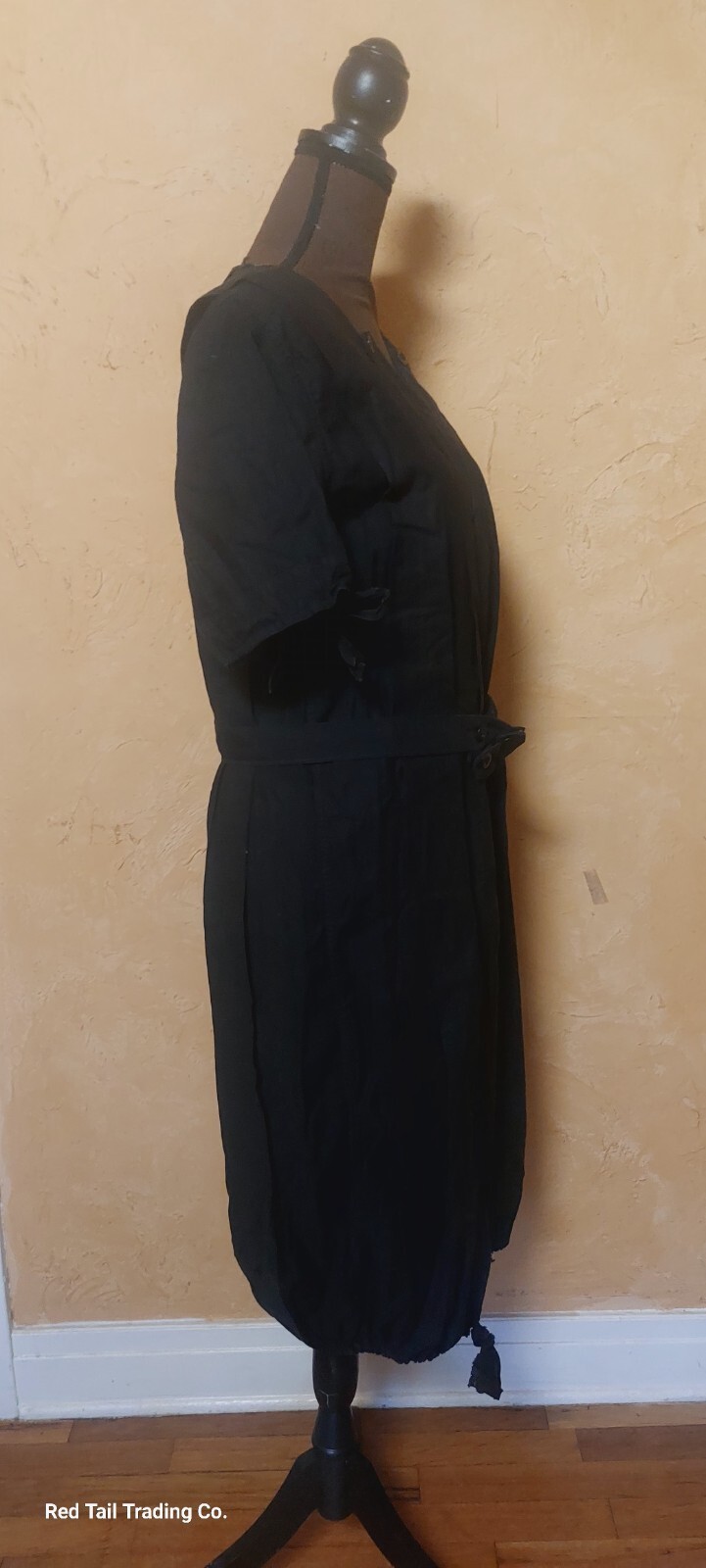 Museum Quality 1910s Edwardian Black Cotton Gymsuit, playsuit, Made By „Winner”