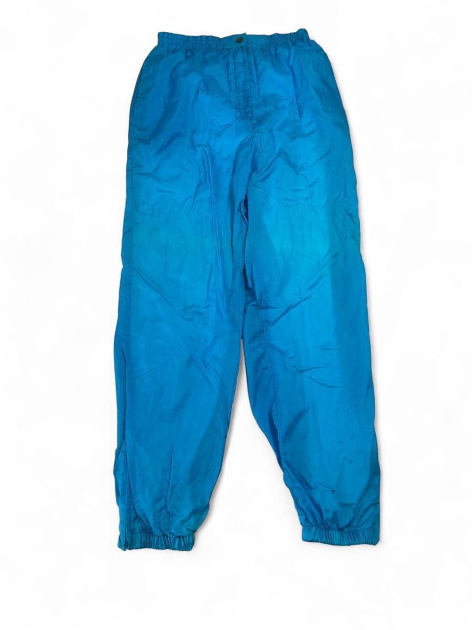 Vintage 90s Blair Nylon Workout Windbreaker Track Pants Bright Teal Elastic M