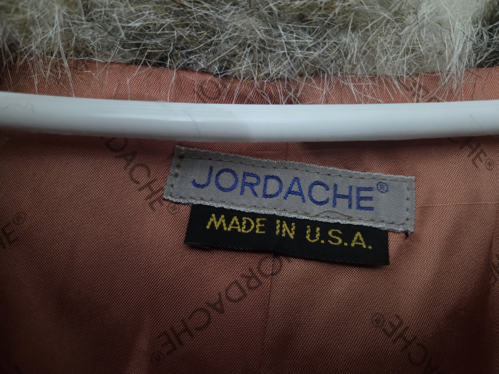 Vintage 80s JORDACHE Snow Leopard Faux Fur Jacket Coat Size M L