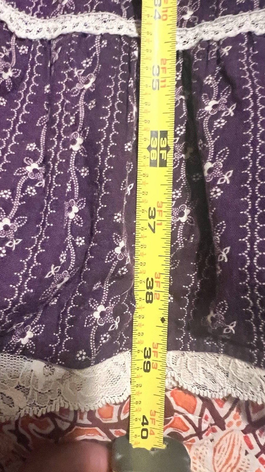 VTG 70s Candi Jones Women’s 3 Cottage Core Prairie Midi Dress Purple Floral