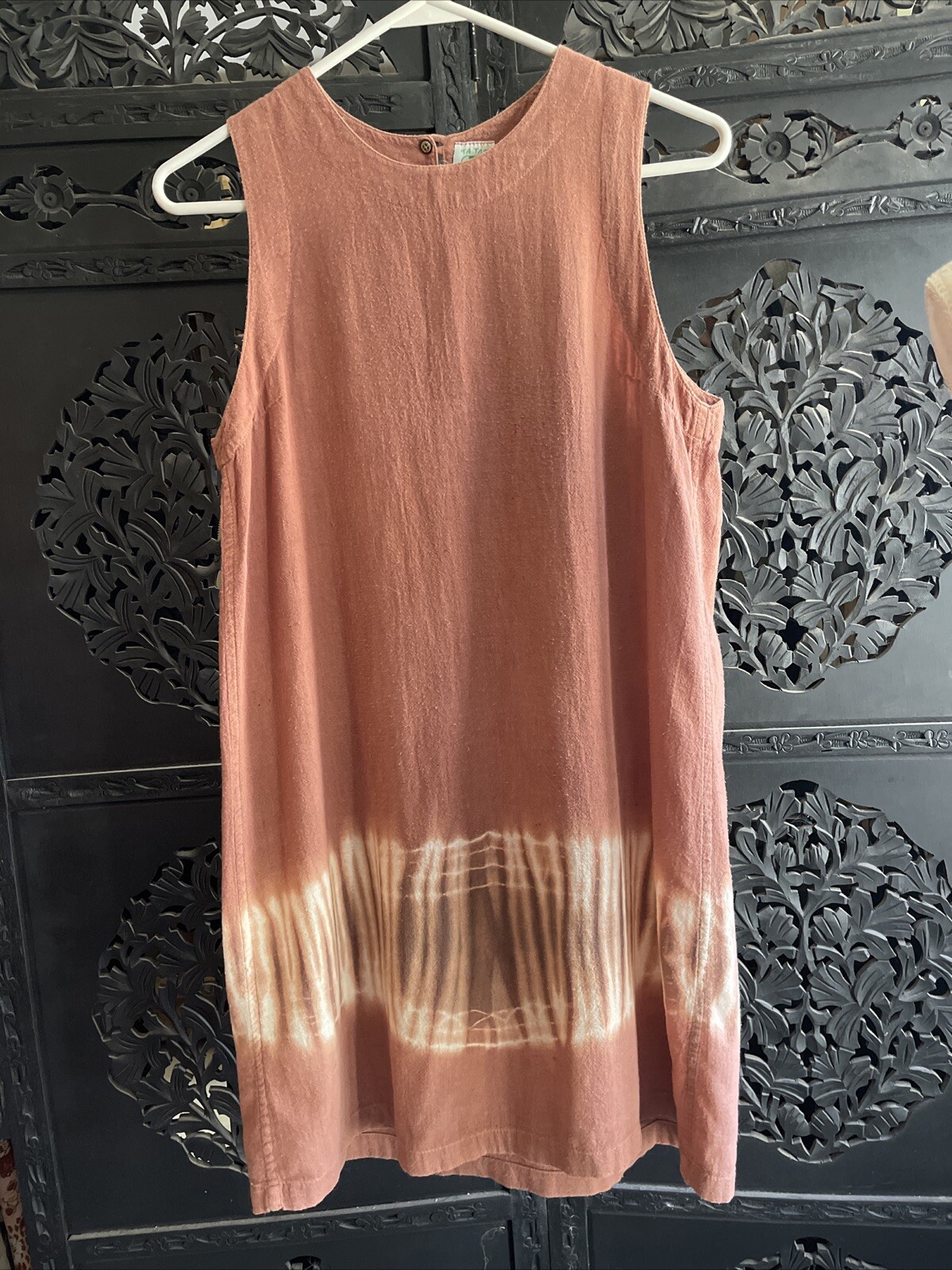 80’s90’s VTG Light Earthy Pink Tie Dye Casual Dress Size Small