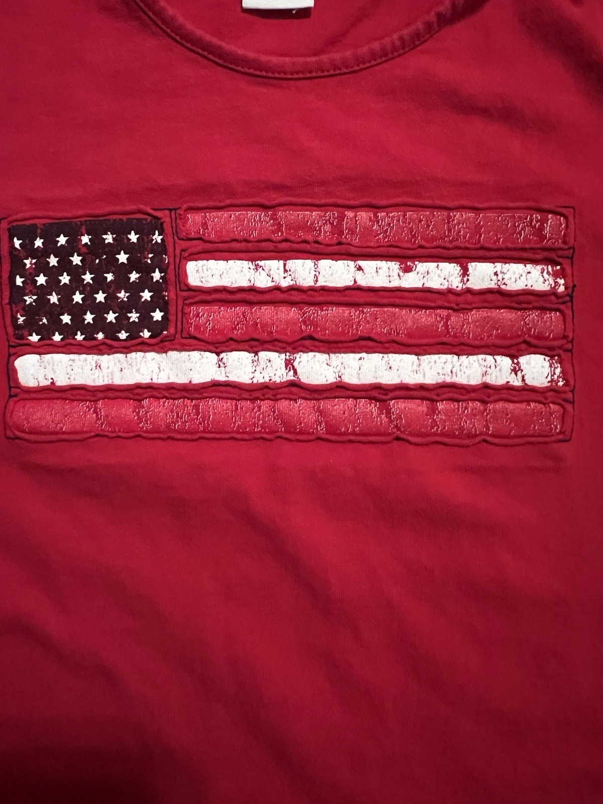 VTG Tommy Hilfiger Flag Shirt Girls Short Sleeve Shirt – Sz L 4th Of July