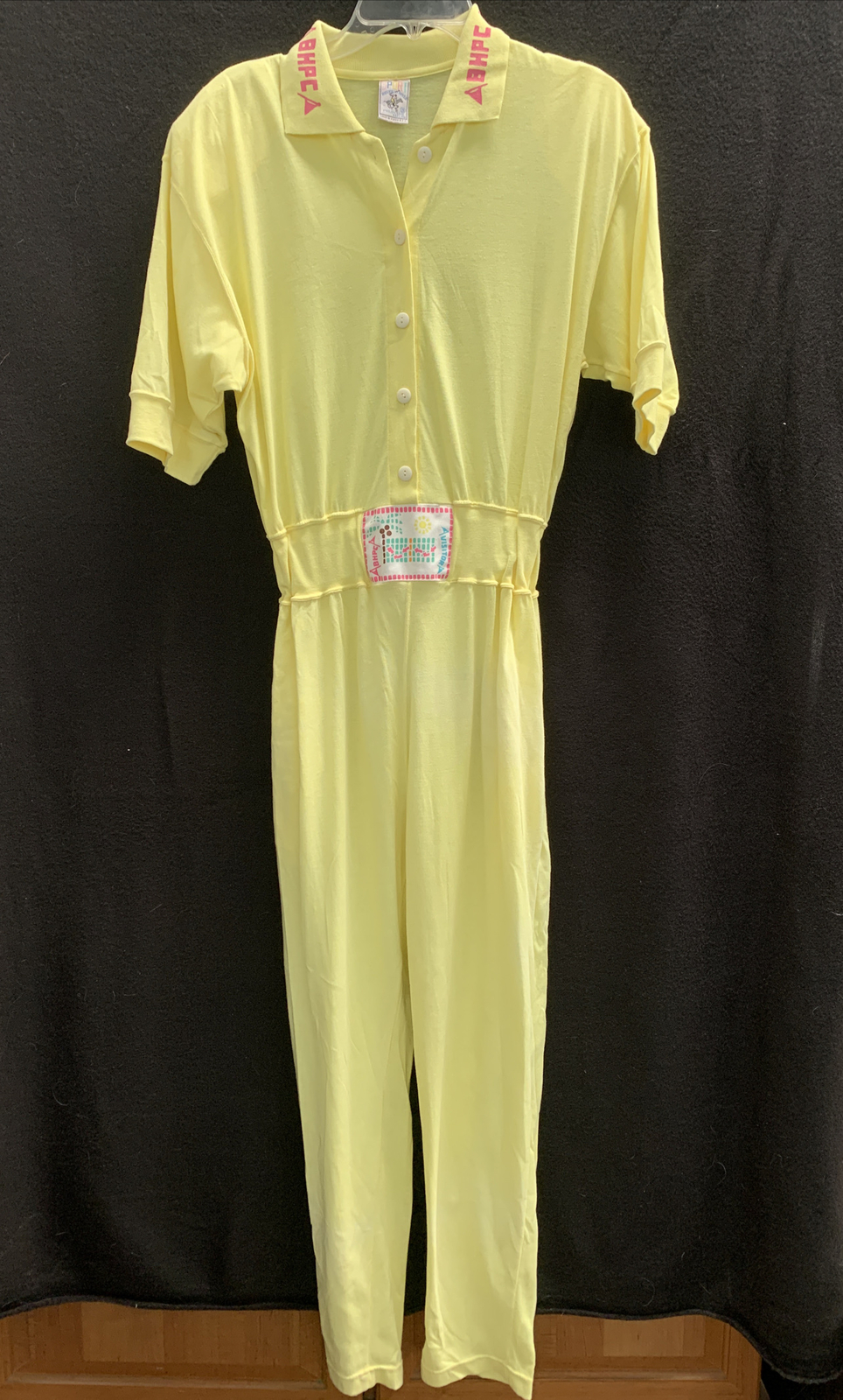Vtg 90s Sport Beverly Hills Polo Club JUMPSUIT ROMPER JUMPER~Sm~Light Yellow