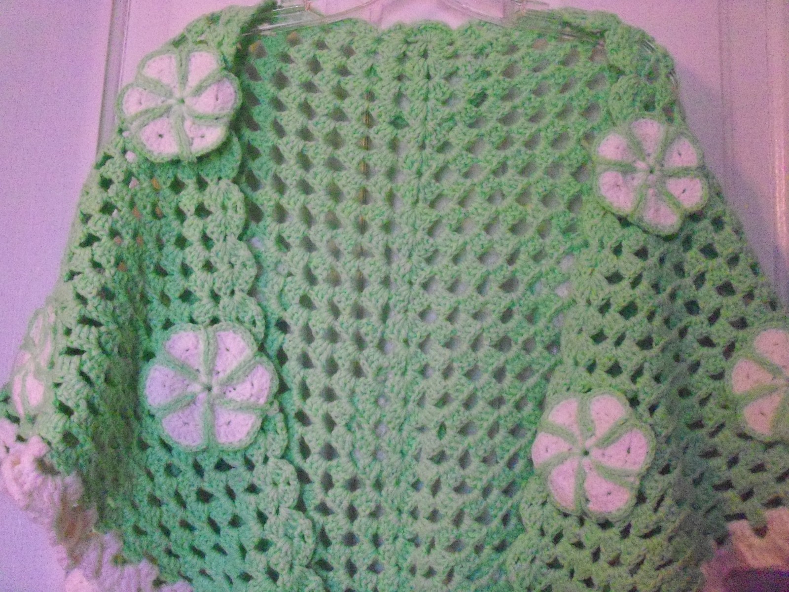 3 pc Mixed Lot of Vintage Crochet Shawls Yellow White Green