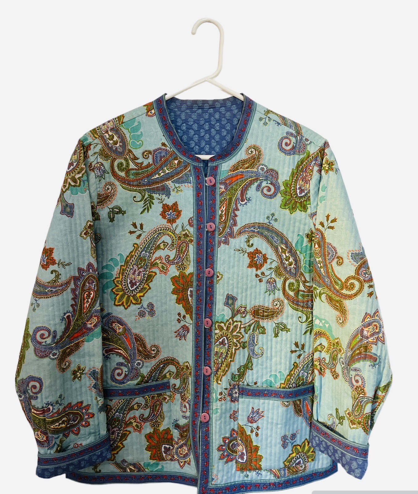 Norm Thompson Vintage Reversible Quilted Paisley Jacket Size M #126