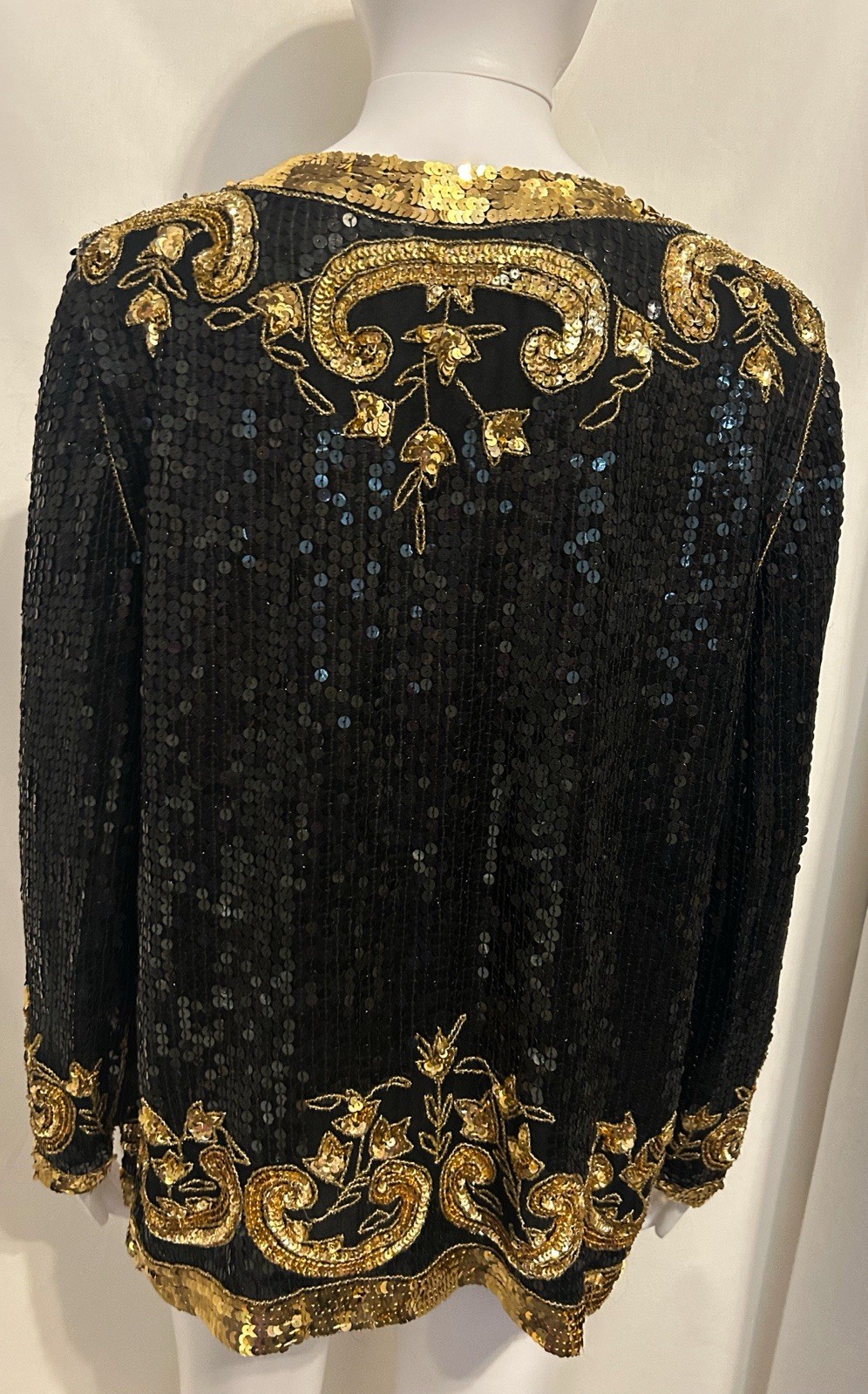 Rare Vintage Jean for Joseph Le Bon Sz S Beaded Silk Sequin Jacket Whimsigoth