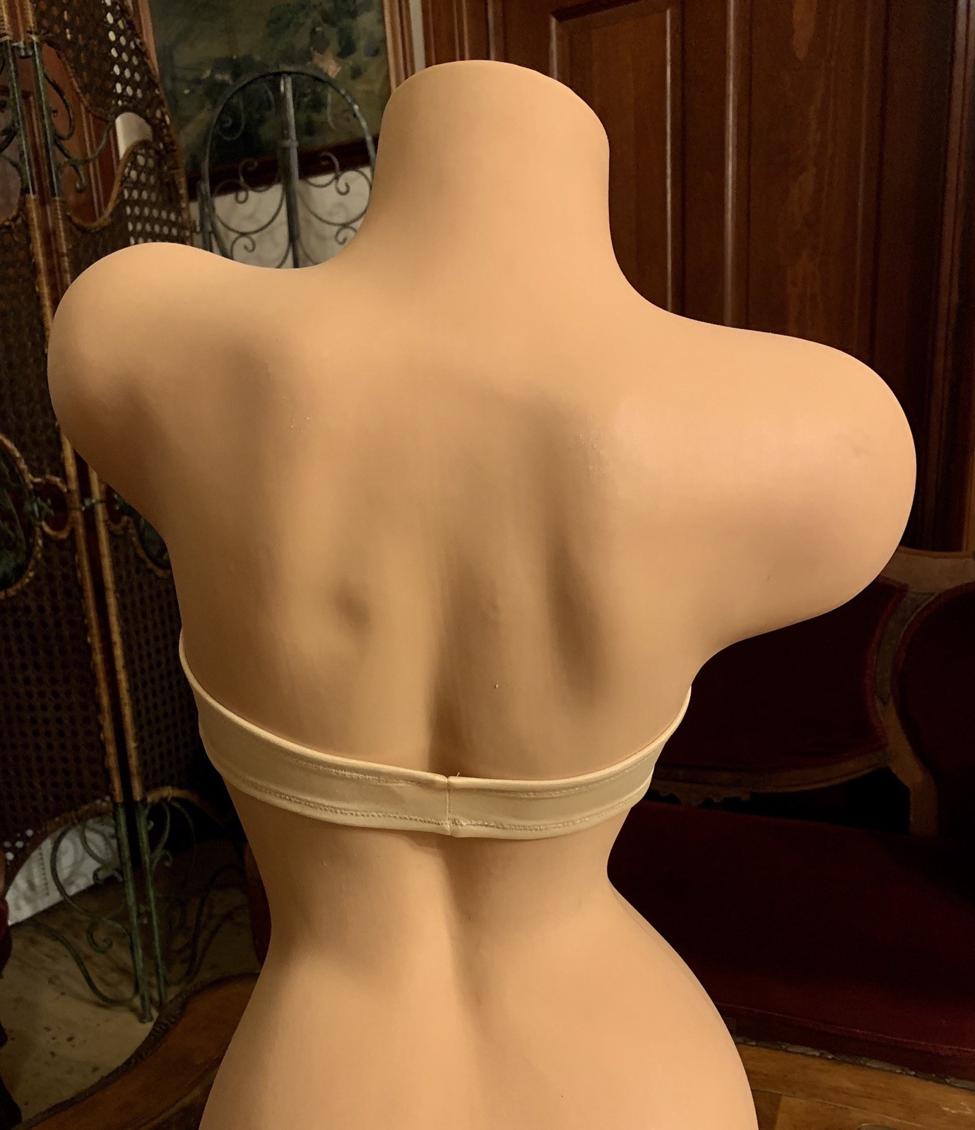 Vintage Strapless Tube Bra Beige Nude Antron Spandex 1970s NEW Fits 32 A, B, & C