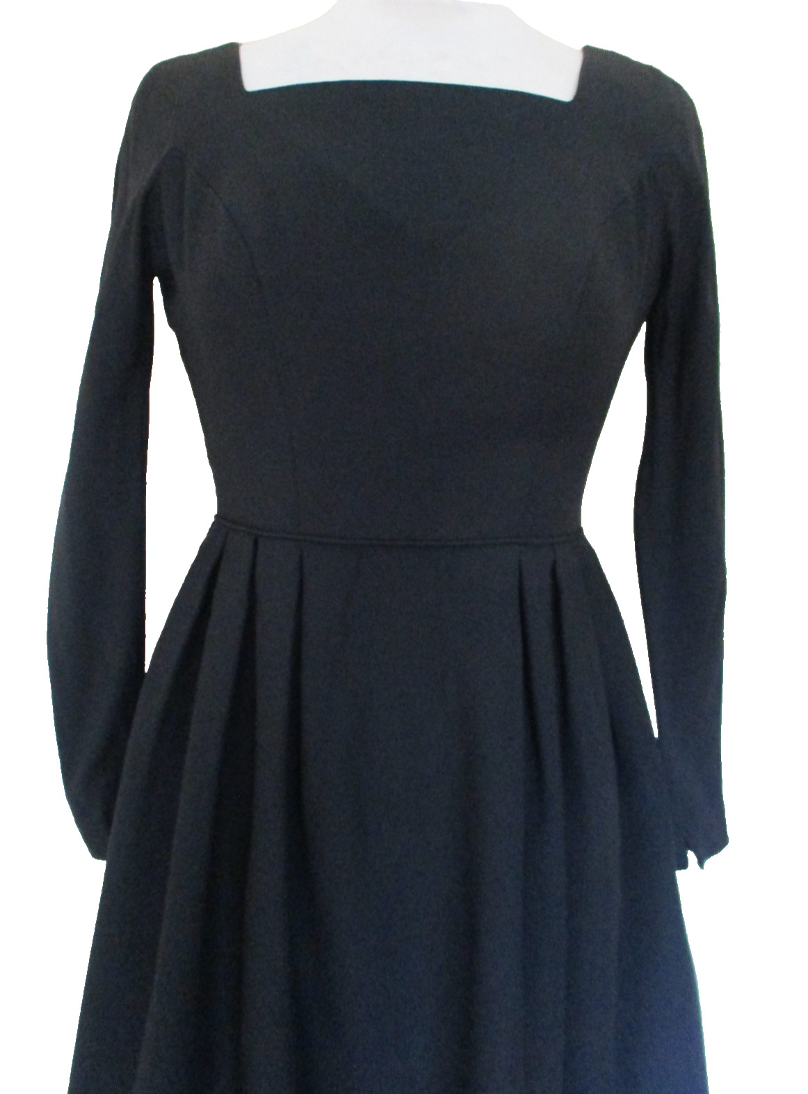 Vintage Stanton Jrs Dress XS/S Women Black Acetate/Polyester Long Sleeve