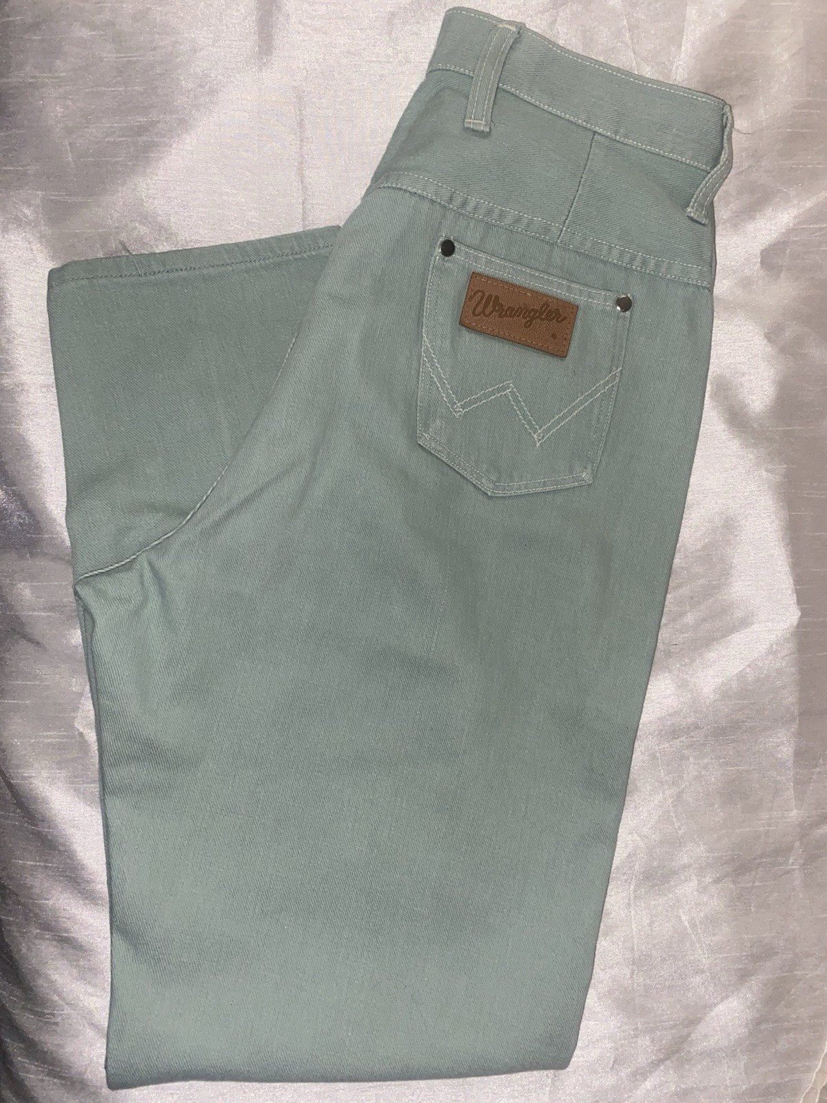Vintage Misses Wrangler size 18 Slim Sanforized Light Mint Green 60’s 70’s