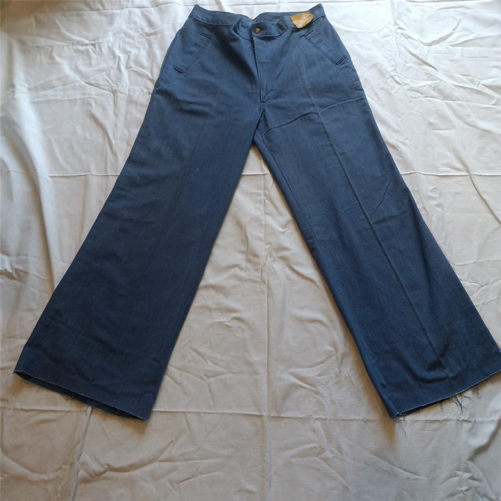 Vtg miss h.i.s. Jeans NOS Sz 18 Blue Pants Wide Leg Brushed Denim 33X29 USA Tags