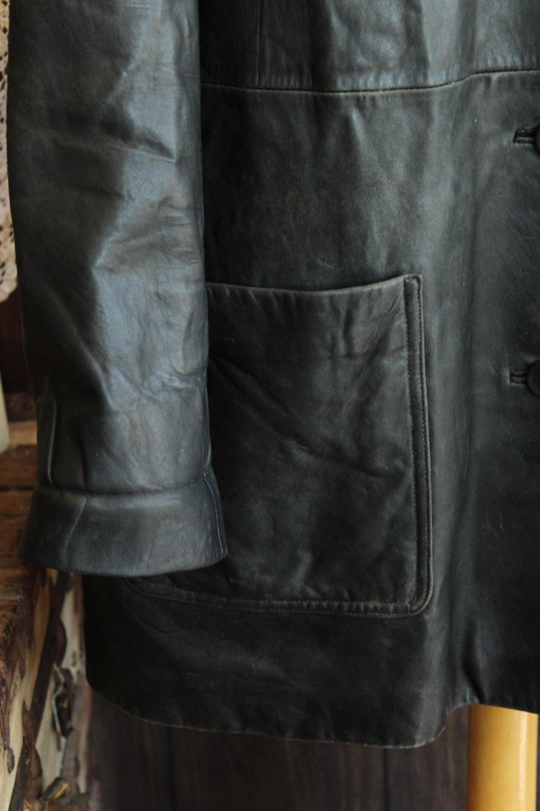 Vintage 1990s Leather Jacket, Volup Size 2X Wilsons Leather Black Car Coat, Pell