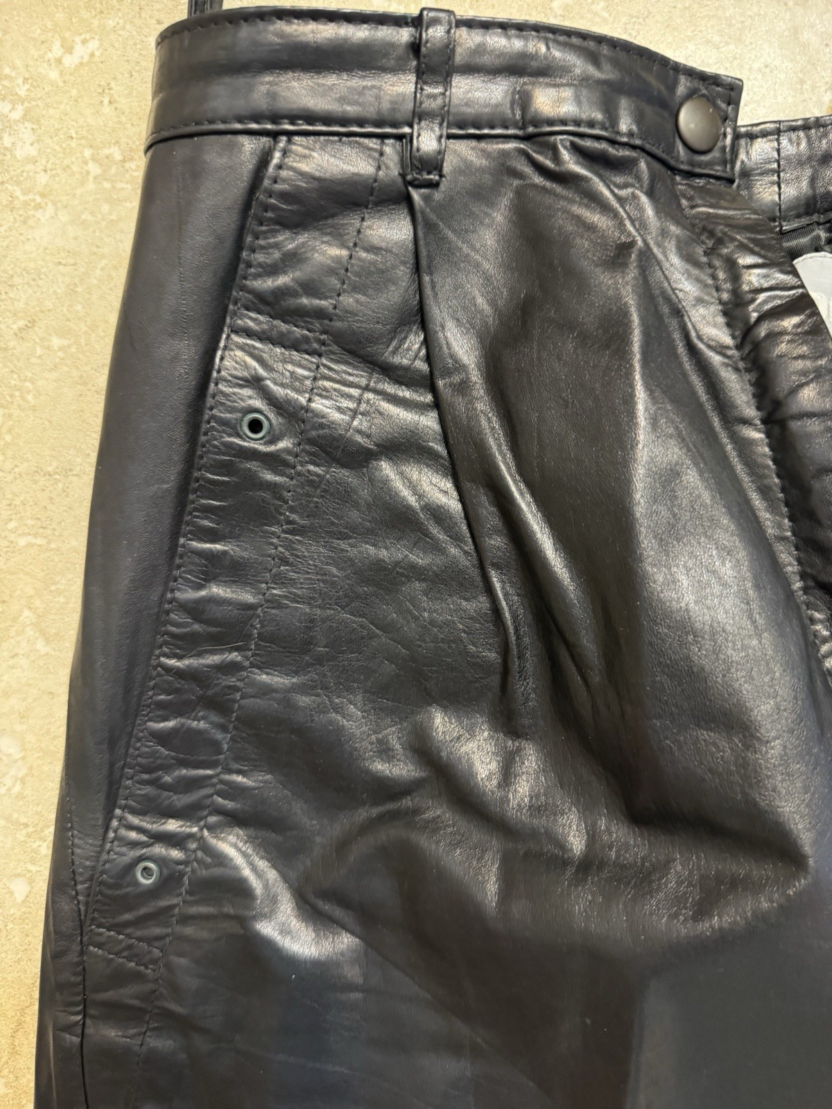 Women’s Vintage 1980’s INTUITIONS Black Leather Jacket & Pants Set Size 10-12