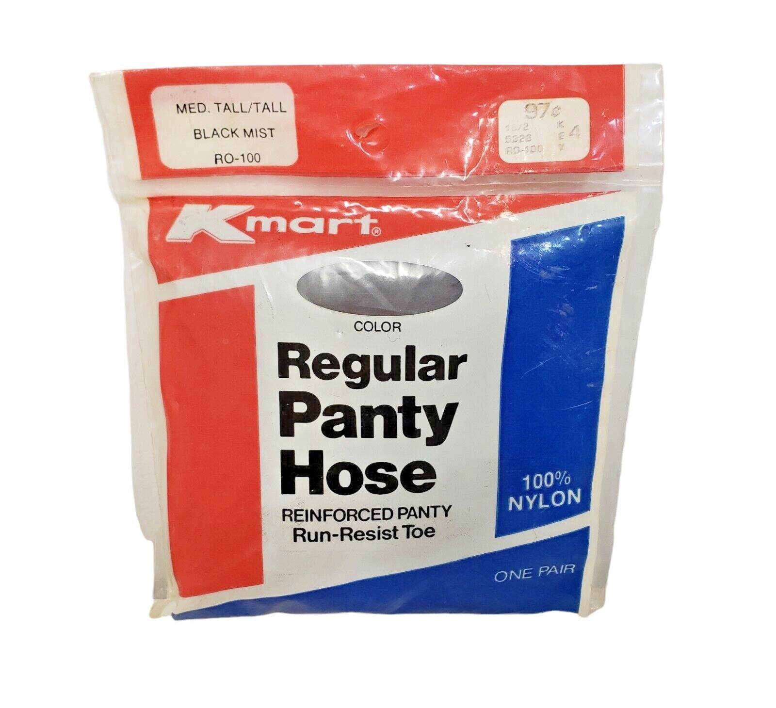 Vintage Kmart Panty Hose Regular Black Mist Med. Tall/Tall 100% Nylon 80’s NOS