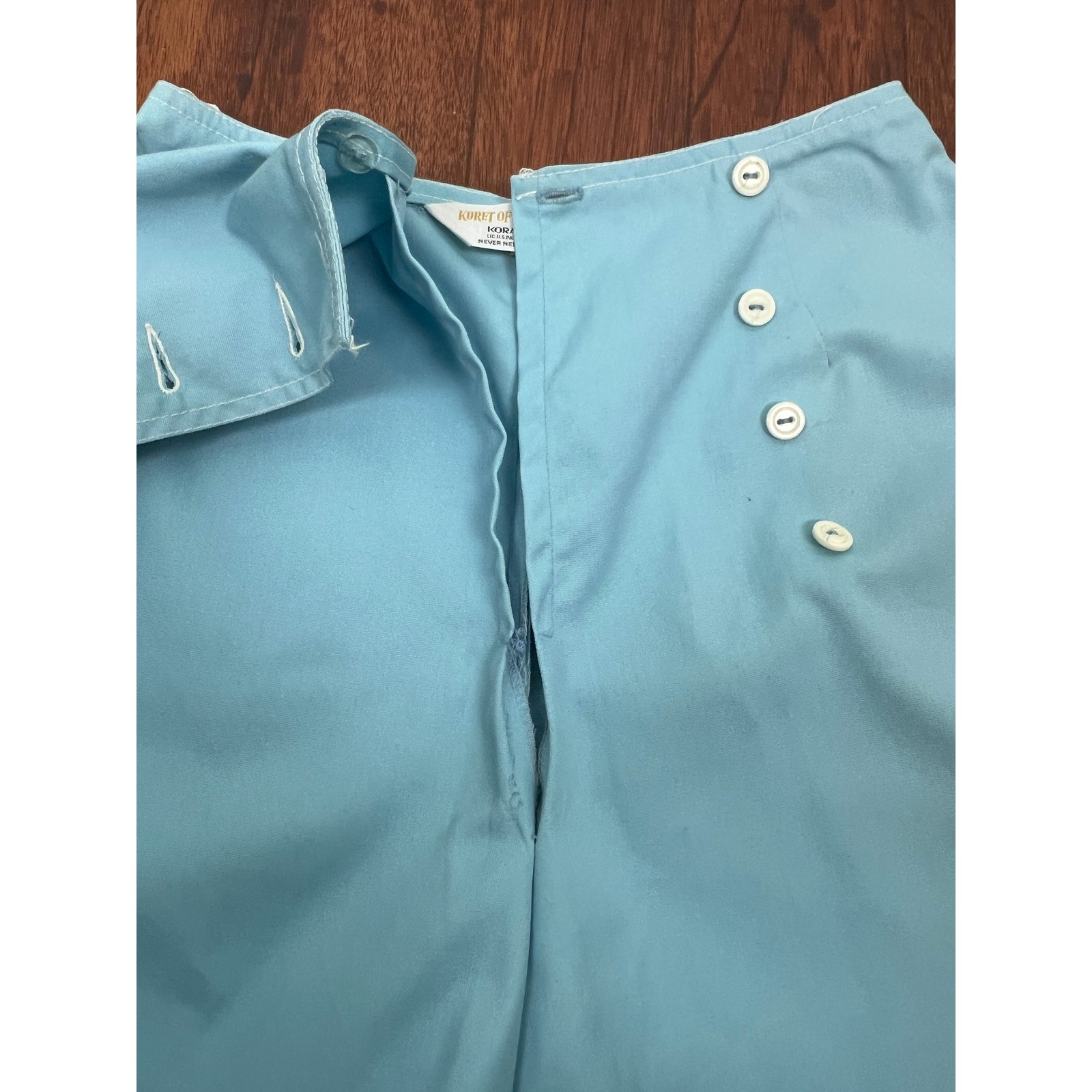 Vintage 70s Blue Wrap Skort Tennis Golf Mod A-Line Scooter Skirt XS 0/2