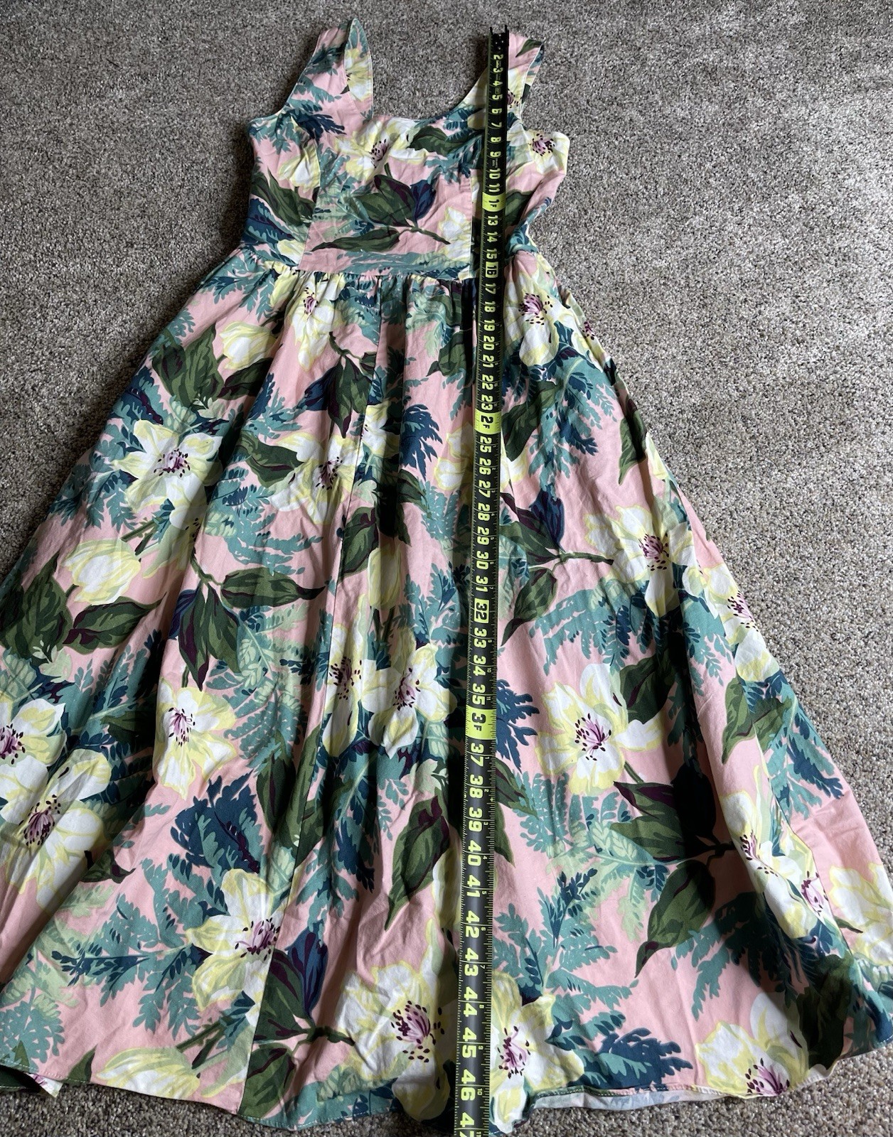 Carol Anderson California Vintage Floral Shabby Chic Smocked Back Dress Sz 9/10