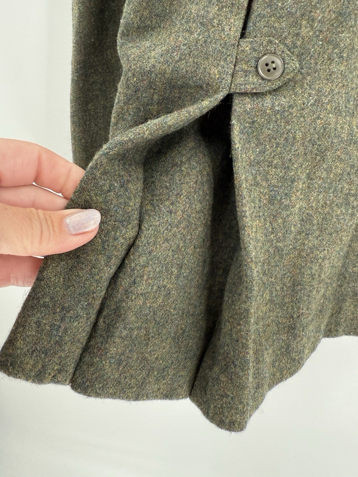 GORGEOUS MINIMALIST VINTAGE John Meyer Green Maxi Pencil Skirt 100% WOOL Size 12