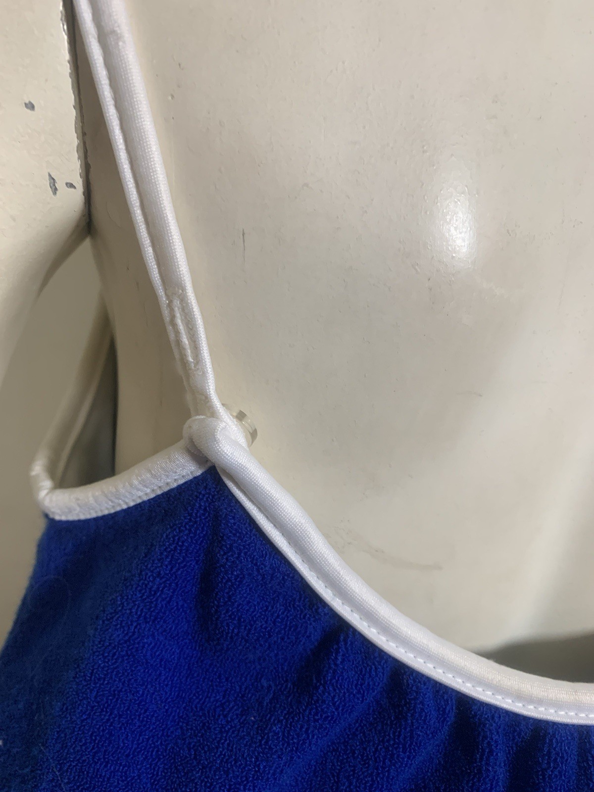 True Vintage Royal Blue Terry Cloth Summer Swim Sun Dress 1980s
