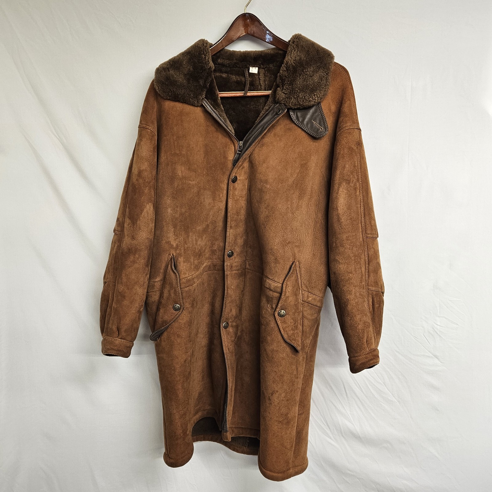 Knight Of New Zealand Vintage Shearling Tailors Luxury Jacket Coat Size 44 70s
