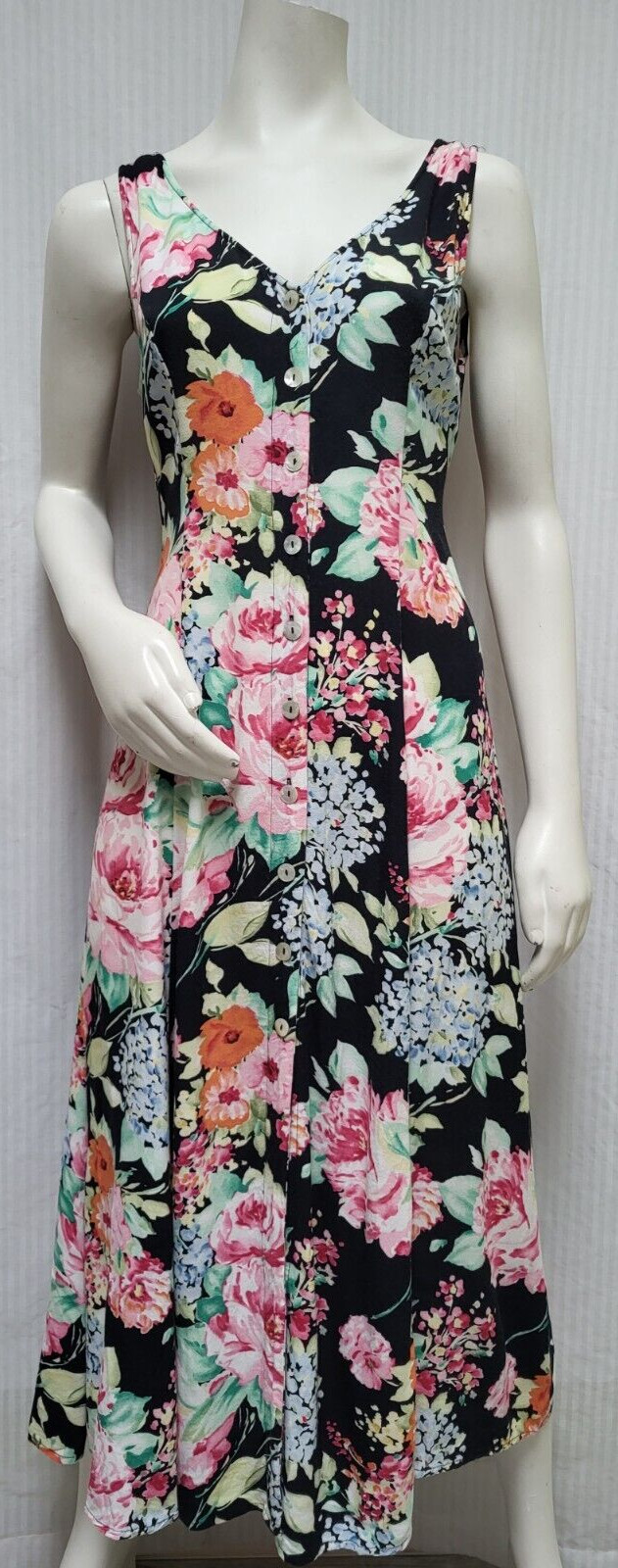 Vintage 1990’s COMPAGNIE INTERNATIONALE EXPRESS Floral DRESS – Size S/M