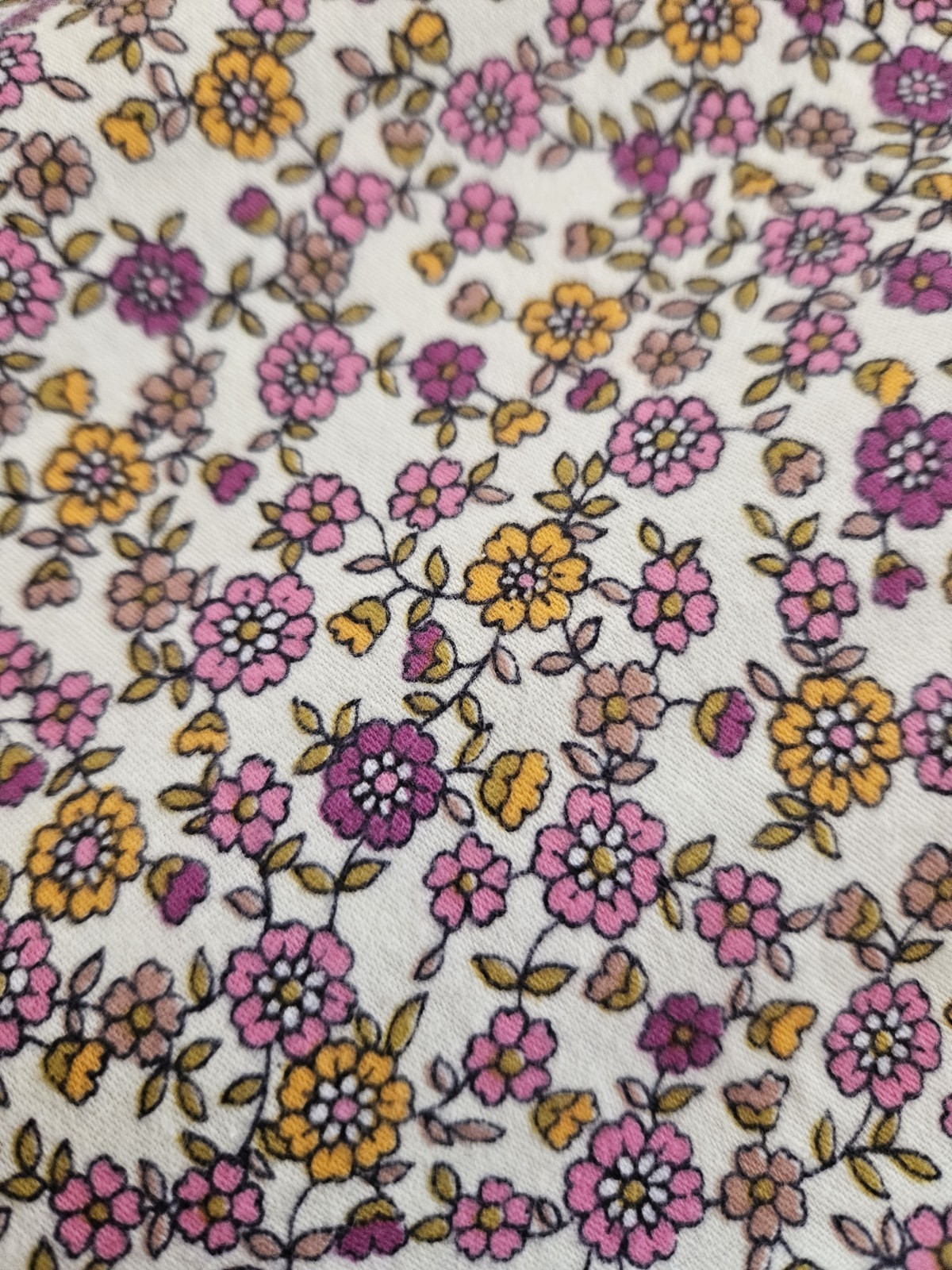 Vintage 70s Maxi Dress Cotton Floral Purple Amish Bridesmaid Hippie Wedding Sz S
